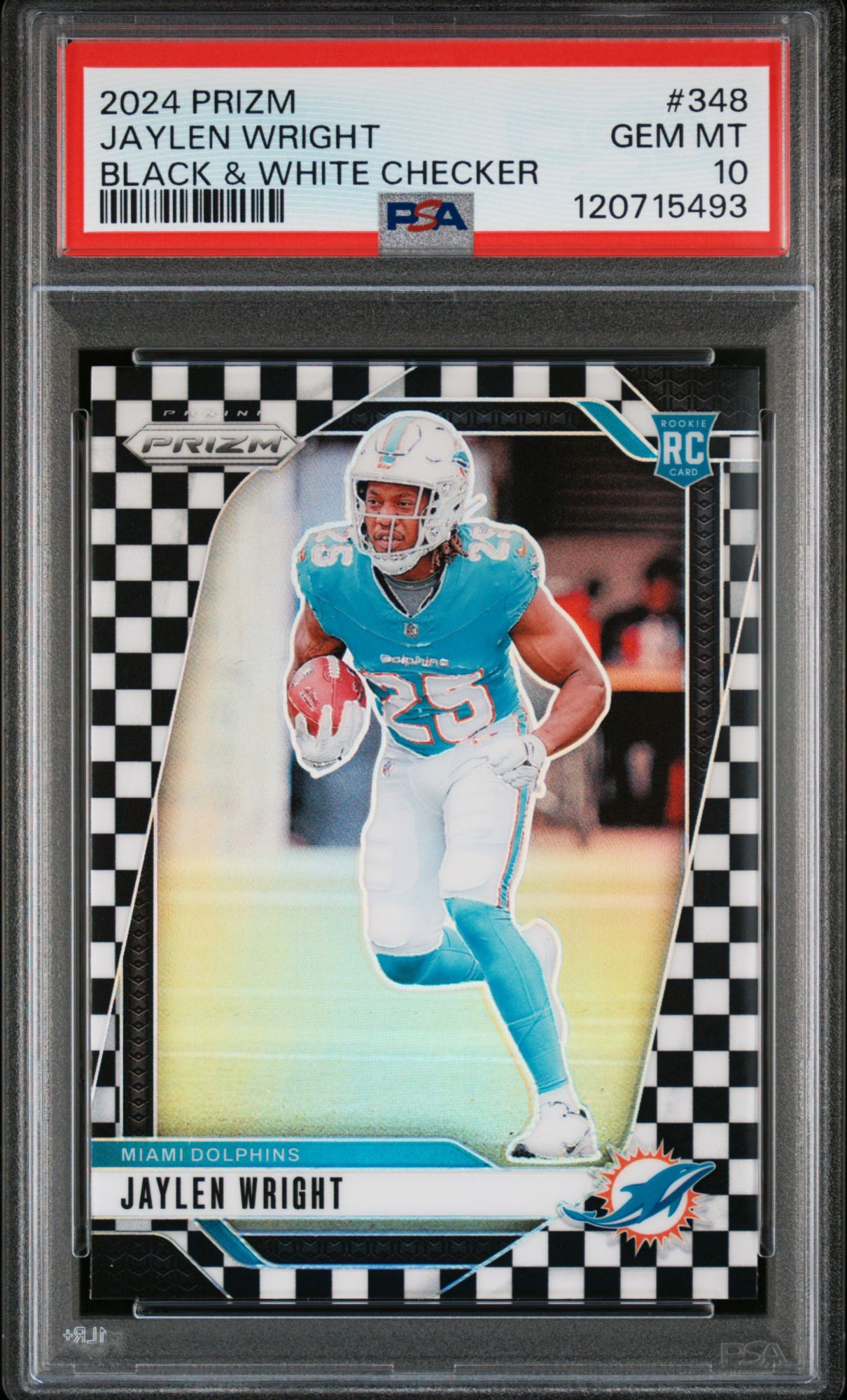 2024 Panini Prizm 348 Jaylen Wright Black & White Checker PSA 10
