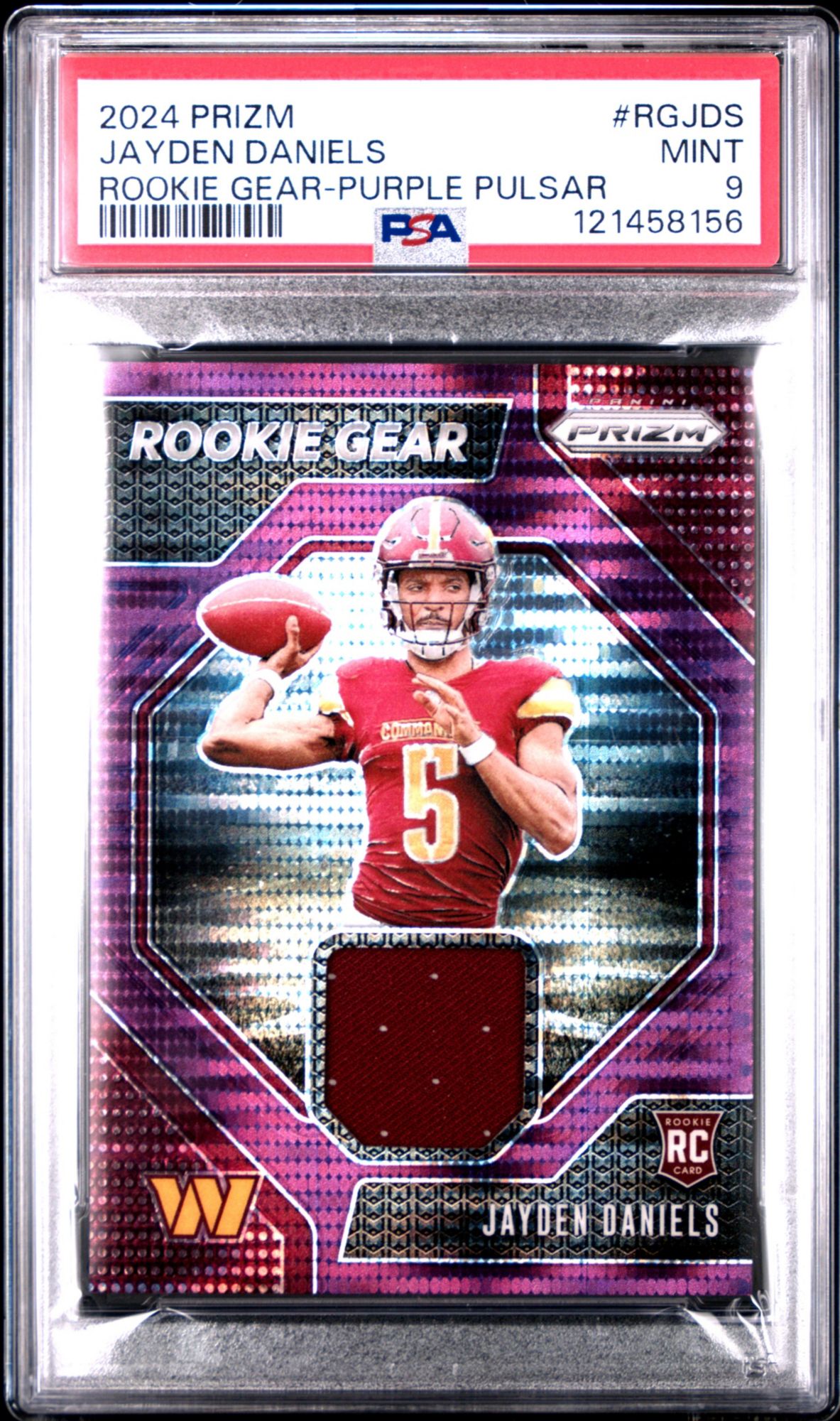 2024 Panini Prizm Rookie Gear Rgjds Jayden Daniels Purple Pulsar