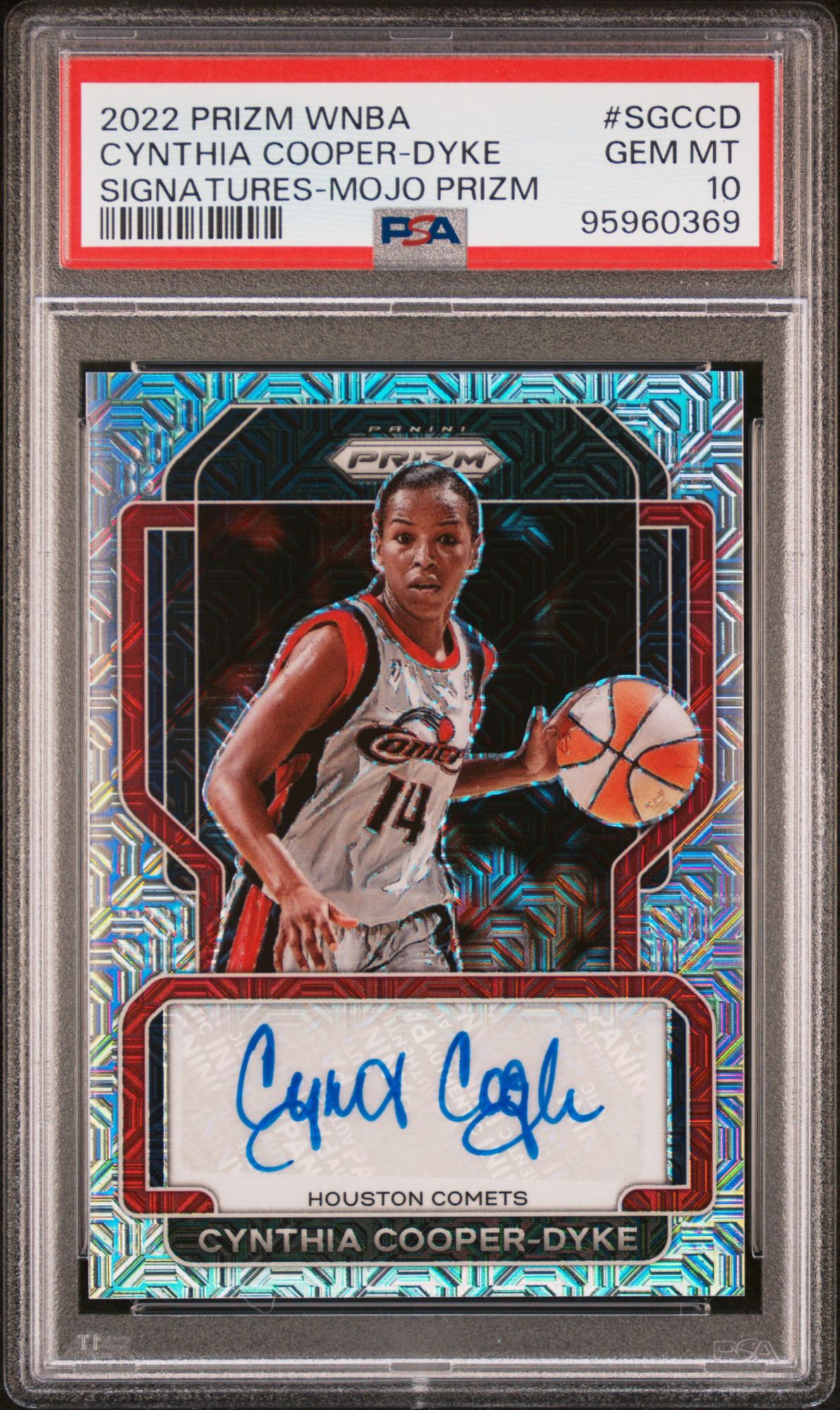 2022 Panini Prizm WNBA Signatures SGCCD Cynthia Cooper-Dyke Mojo