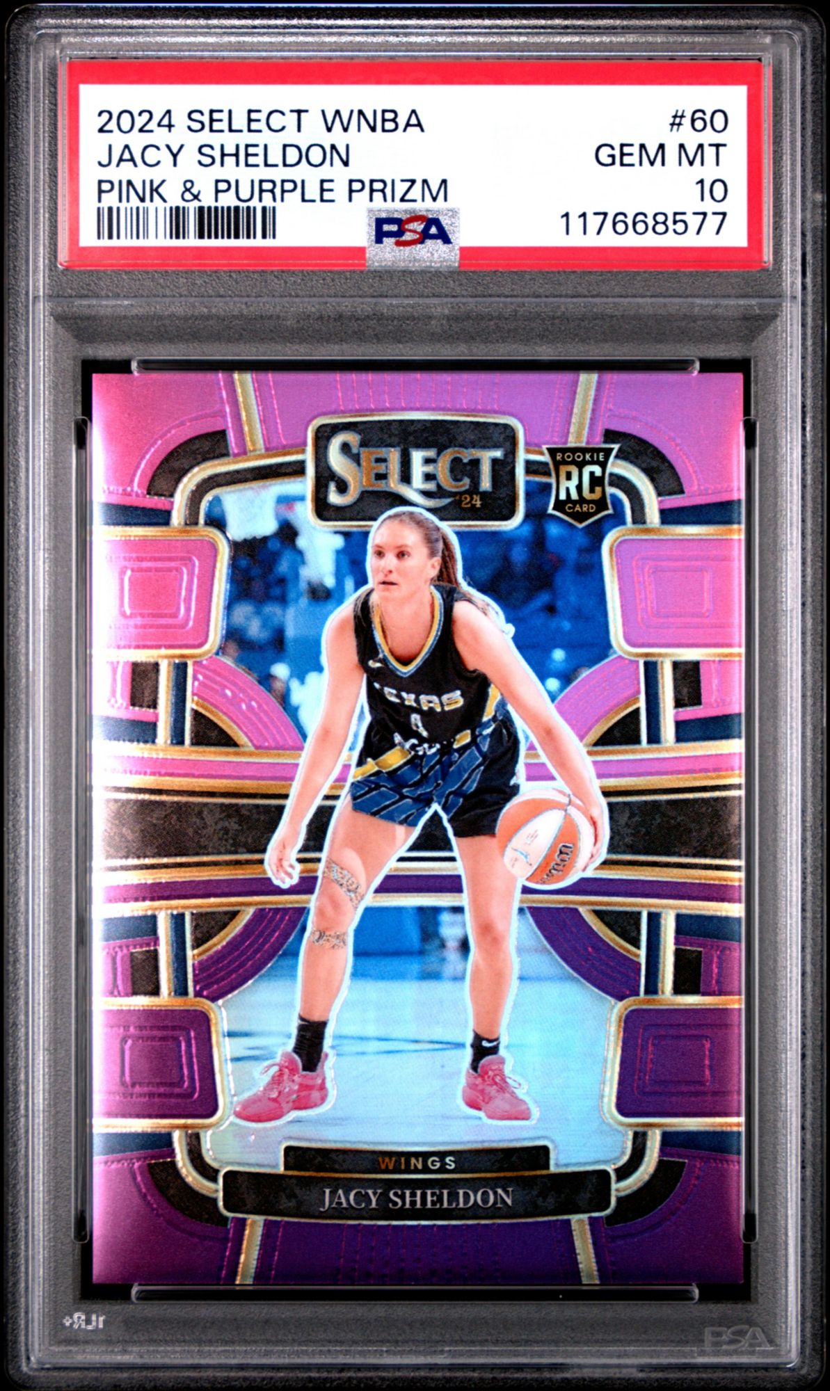 WNBA Super Stars サイン入り雑誌 2024 Panini Select Wnba 60 Jacy Sheldon Pink & Purple Prizm PSA 10