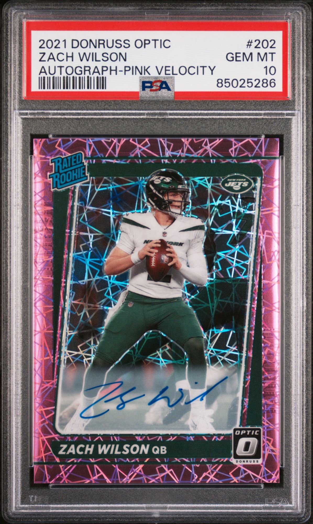 MASAKI OSHIRO 公式選手カード 2021 2021 Panini Donruss Optic 202 Zach Wilson Autograph-Pink Velocity