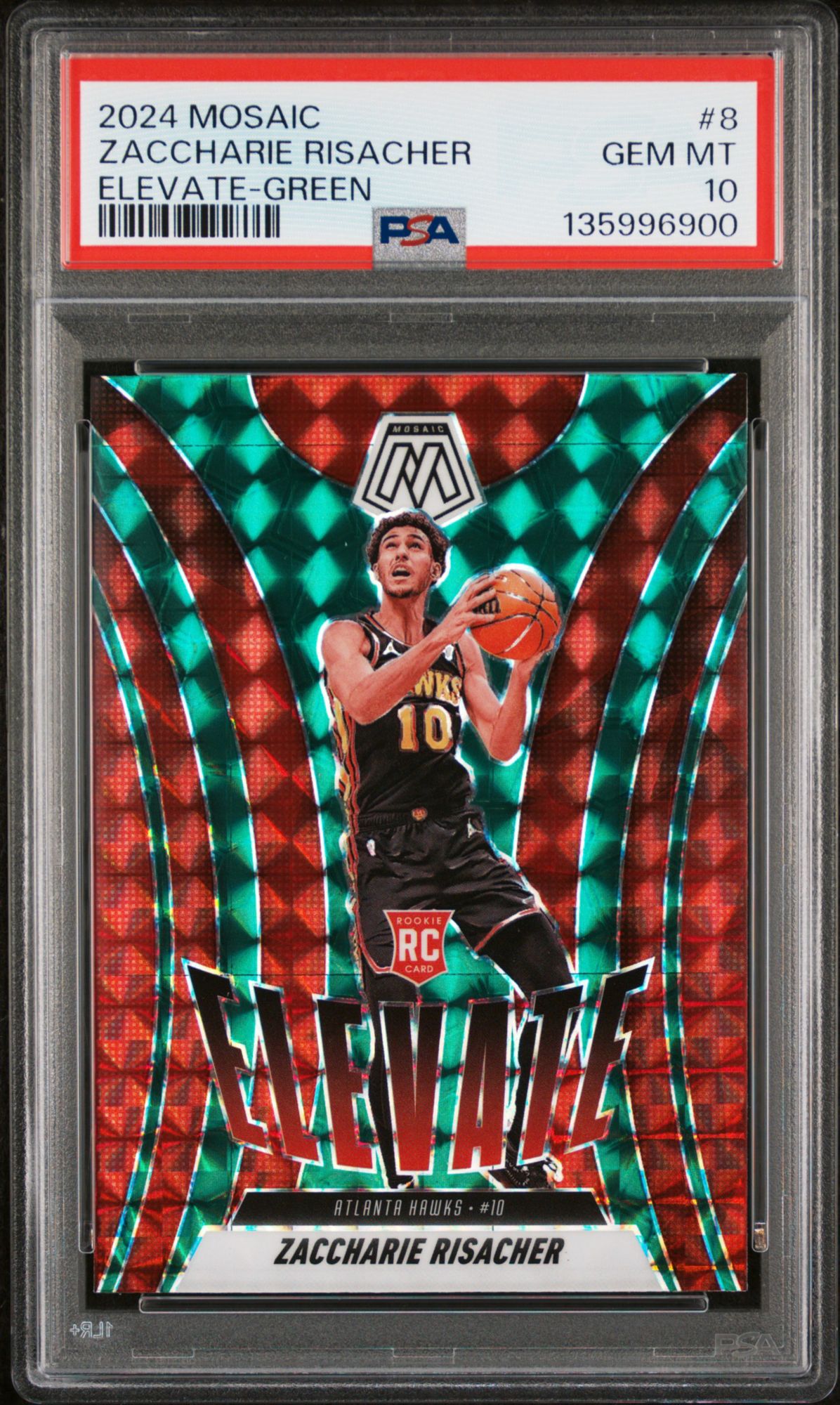 その他 PANINI MOSAIC SCAMACCA RC 2024 Panini Mosaic Elevate 8 Zaccharie Risacher Green PSA 10