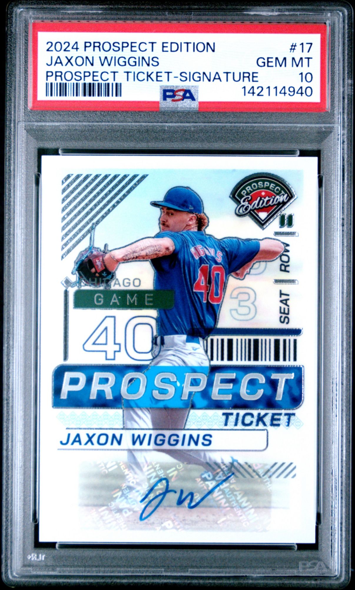 2024 Panini Prospect Edition Prospect Ticket 17 Jaxon Wiggins