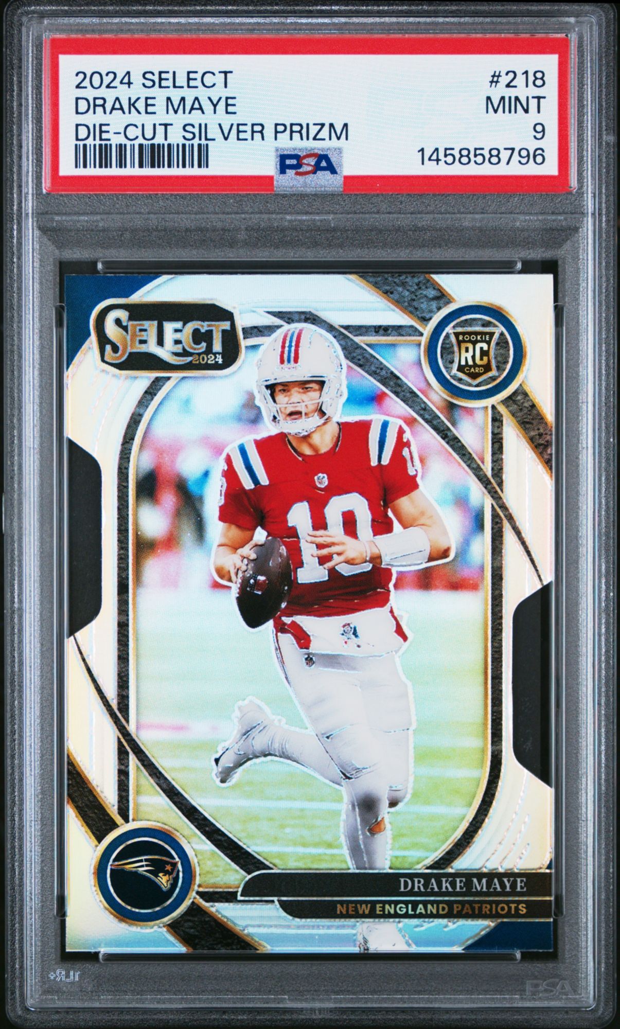 2024 Panini Select 218 Drake Maye Die-Cut Silver Prizm PSA 9