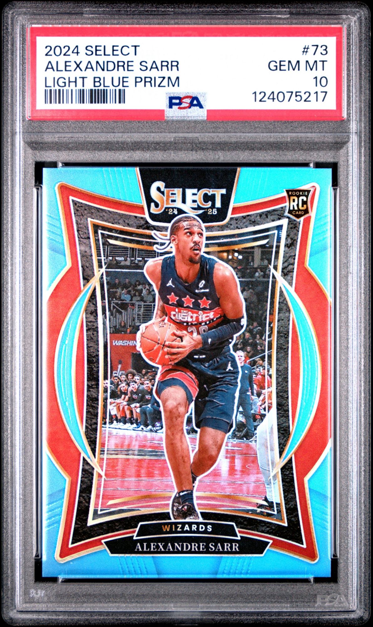 2024 Panini Select 73 Alexandre Sarr Light Blue Prizm PSA 10