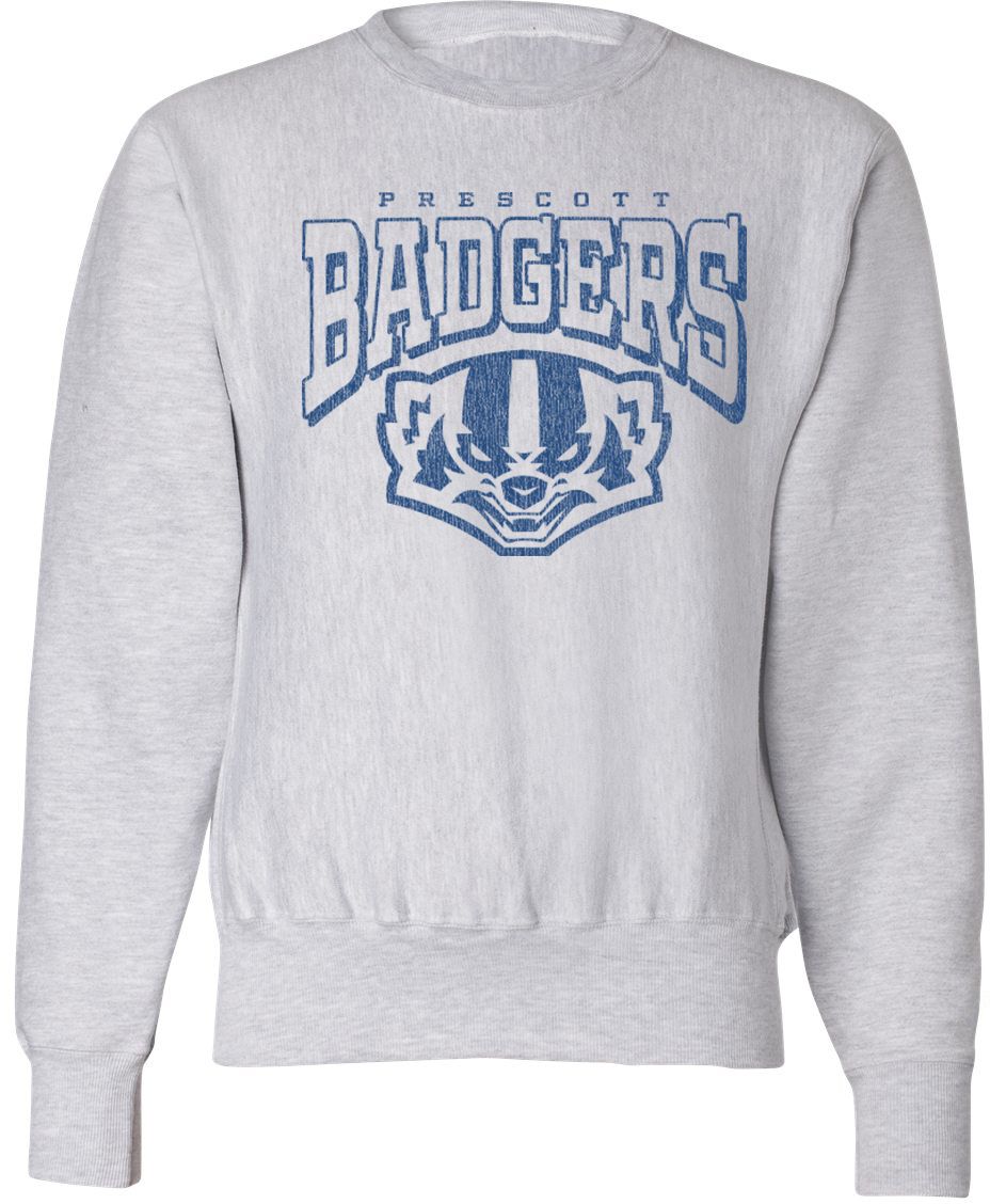 Pel Athletic Adult Prescott High School Ash Crewneck Sweatshirt