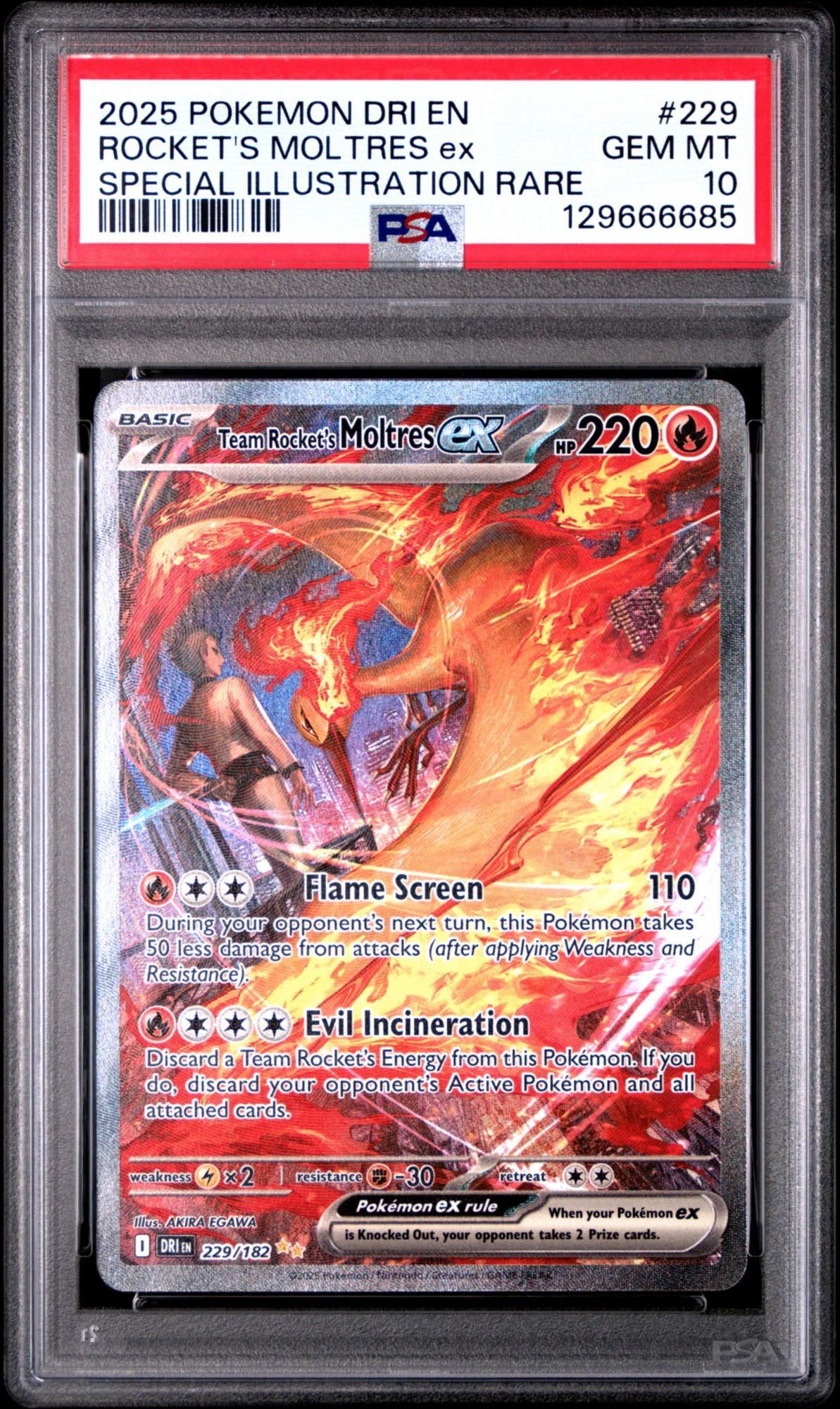 2025 Pokemon Dri En-Destined Rivals 229 Team Rocket'S Moltres Ex