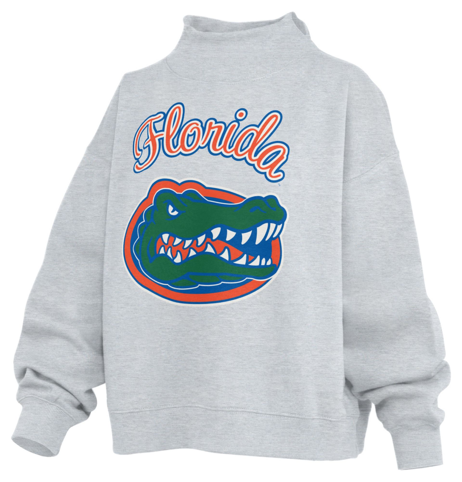 Pressbox Women's Florida Gators White Mock Neck Sweatshirt