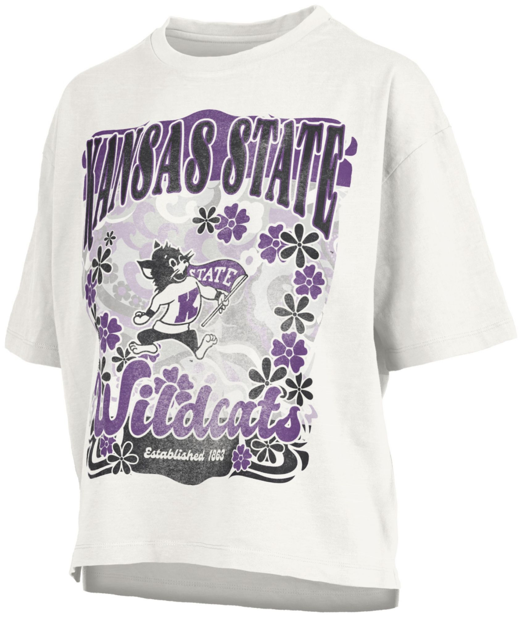 トップス PROFESSIONAL S/S T-SHIRT(WHITE x PURPLE) Pressbox Women's Kansas State Wildcats White Marley T-Shirt