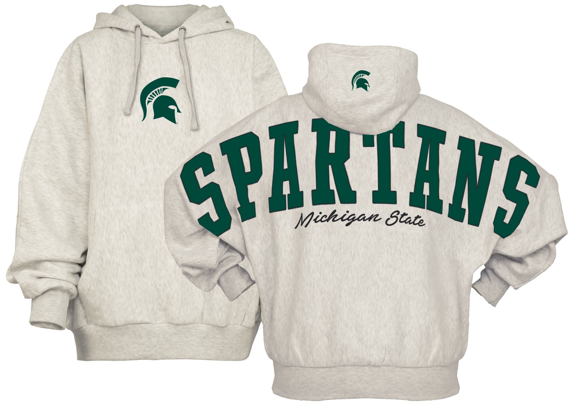 Pressbox Women's Michigan State Spartans Grey Belvedere Hoodie