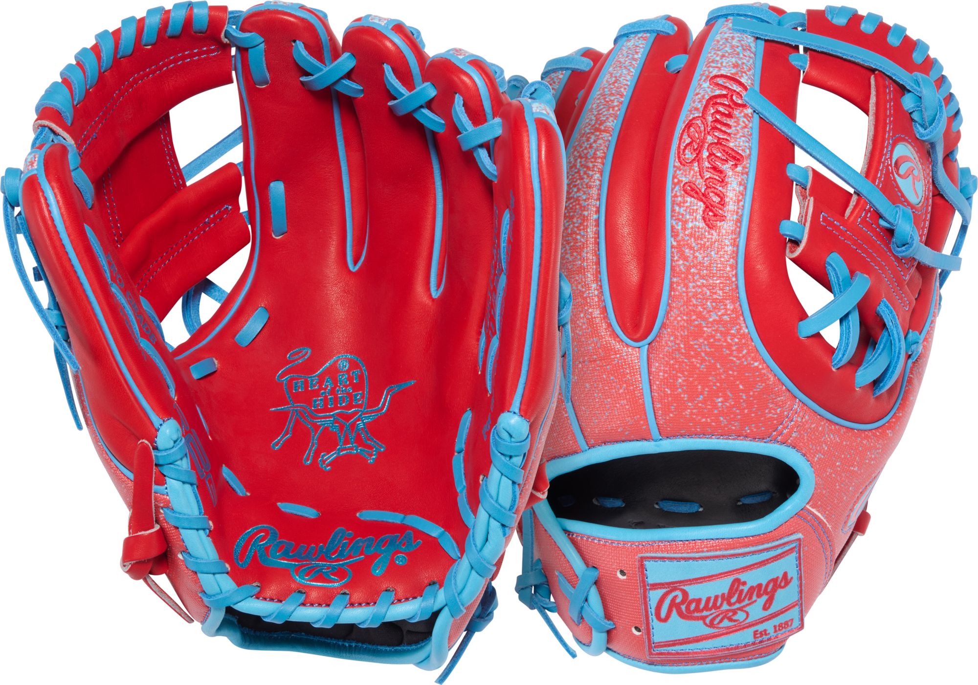 Rawlings 軟式グローブ 赤/紺　外野用 ケース付き R2G