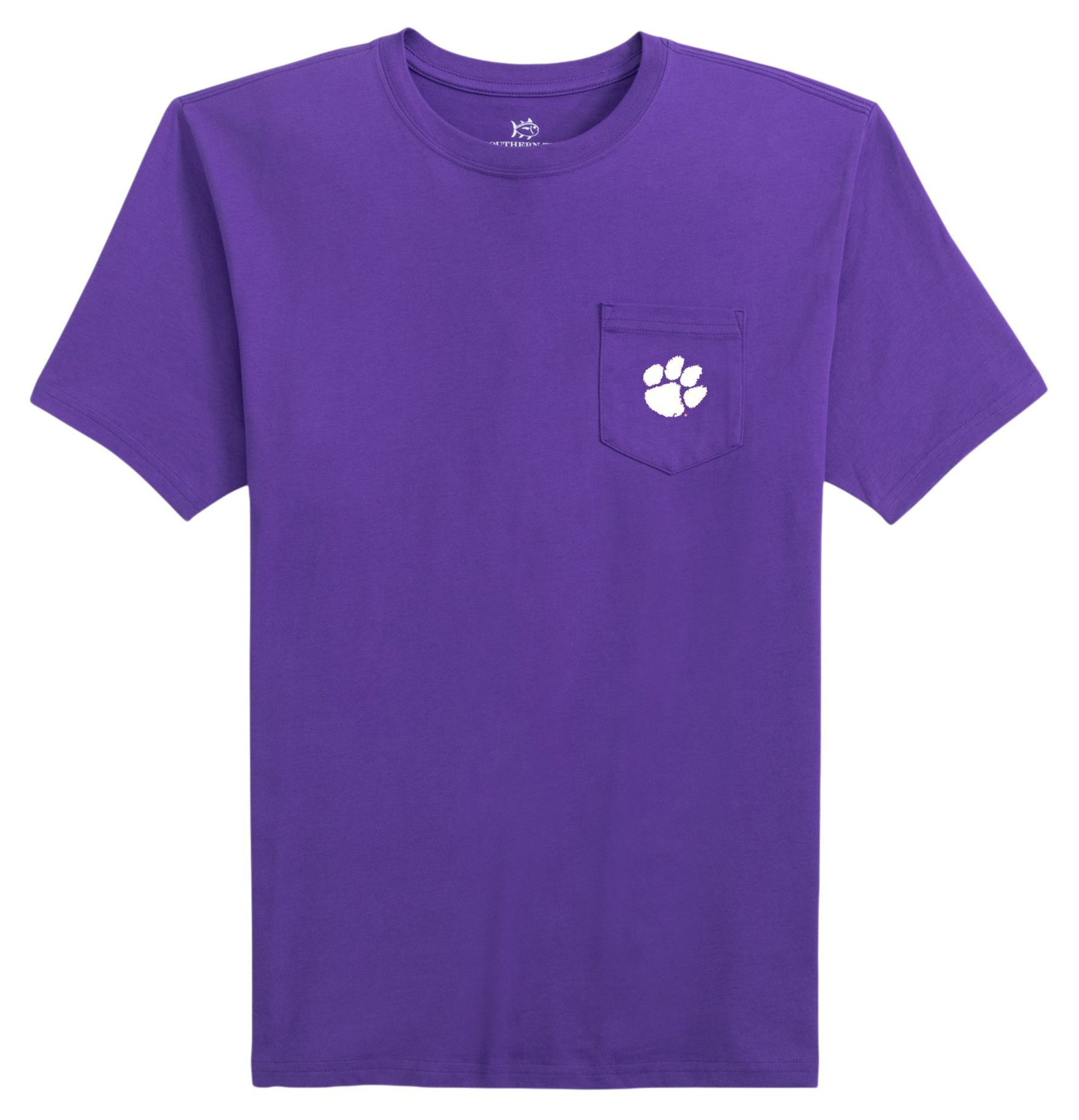 Southern Tide Men's Clemson Tigers Purple Embroidered Pocket T