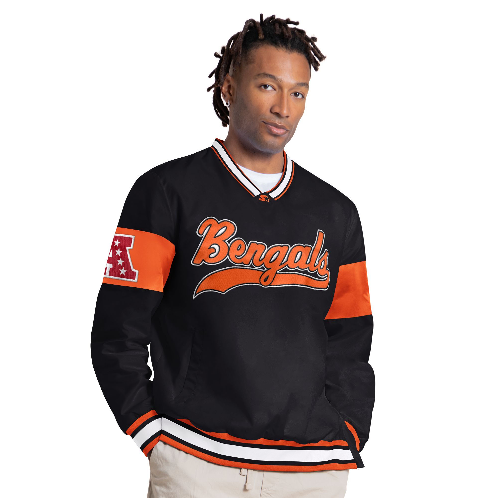 BLESS N°34 ニットパーカー ジャケット バージンウール Starter Men's Cincinnati Bengals Black Tailsweep Pullover Jacket