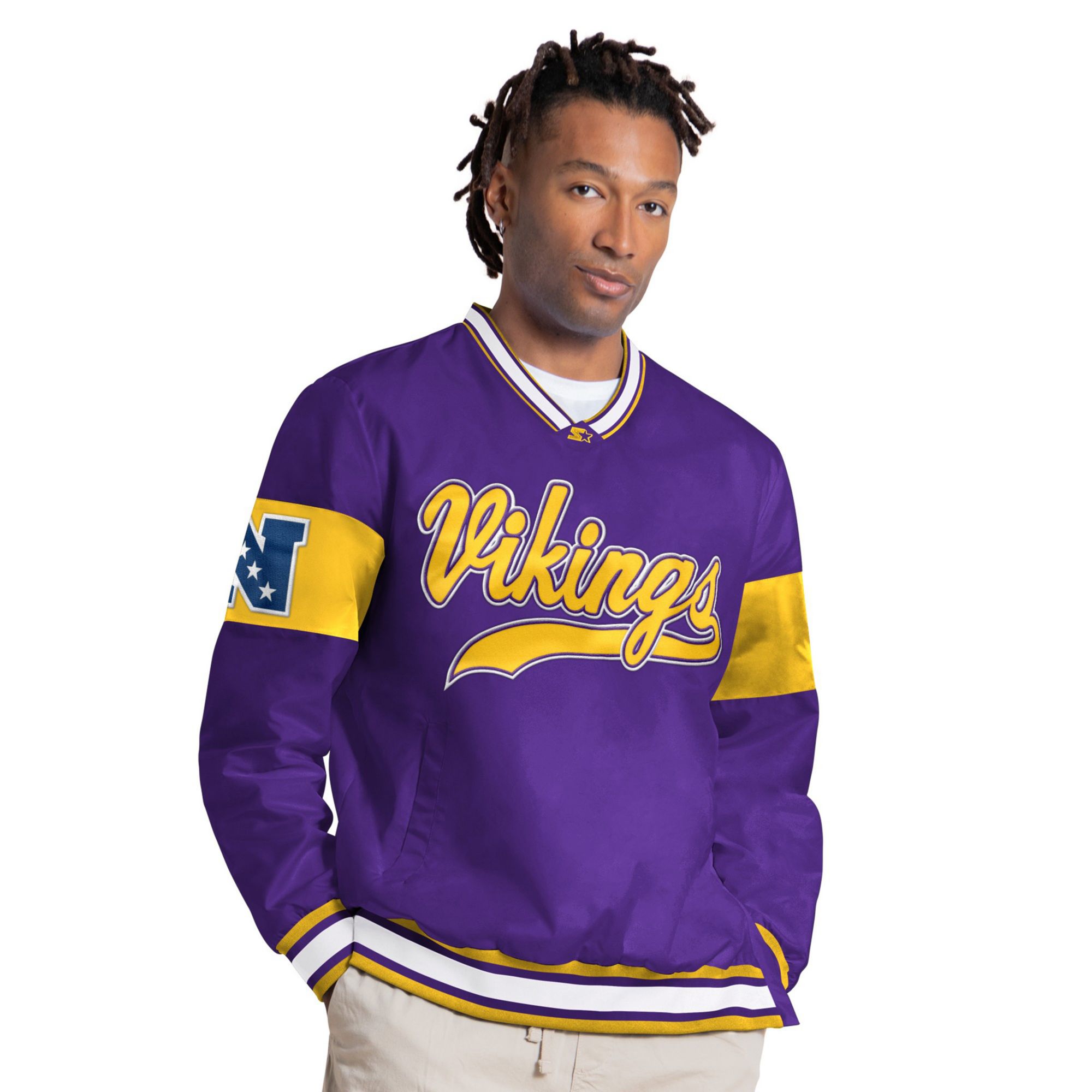 Starter Men's Minnesota Vikings Purple Tailsweep Pullover Jacket