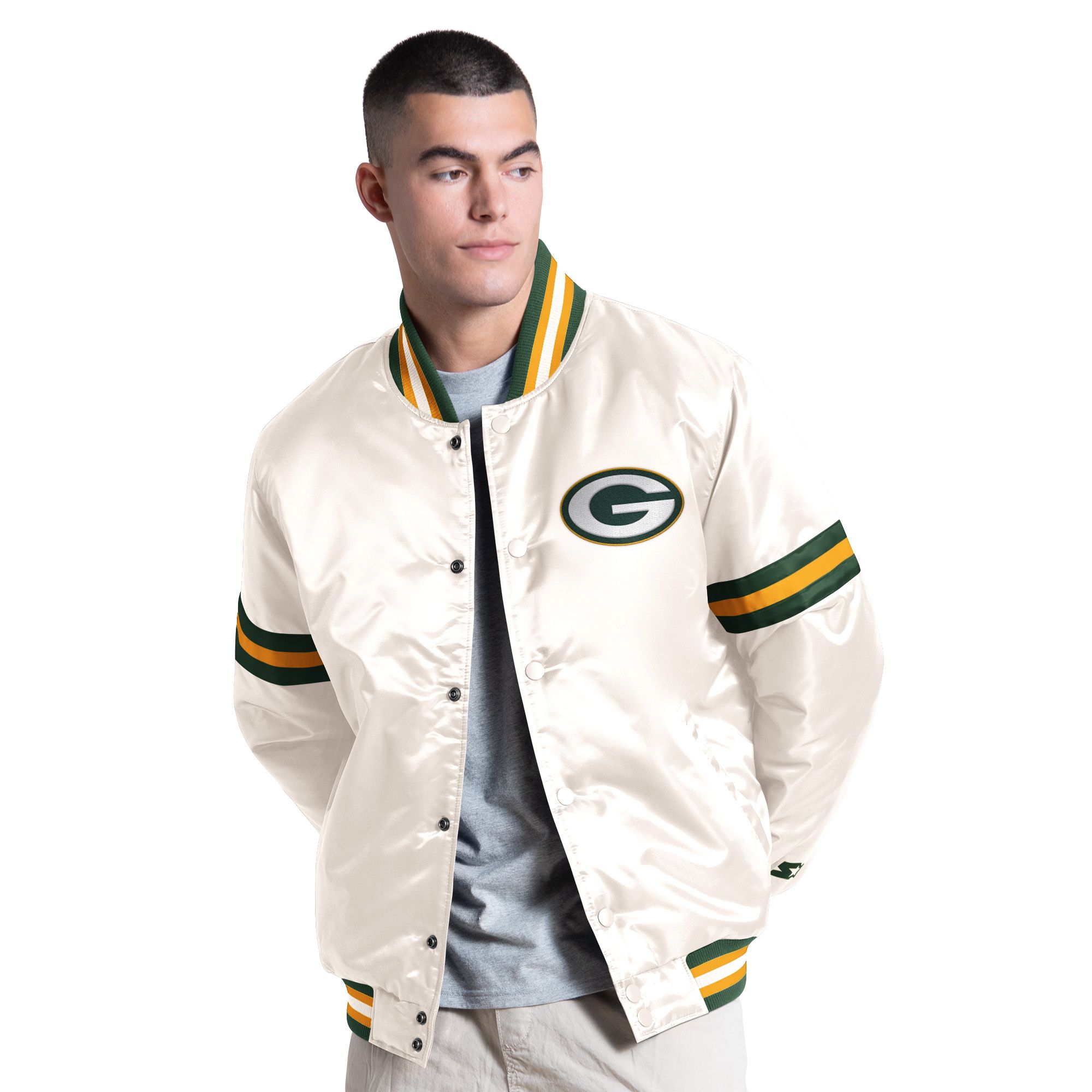 Starter Men's Green Bay Packers Court Satin Jacket | Dick's