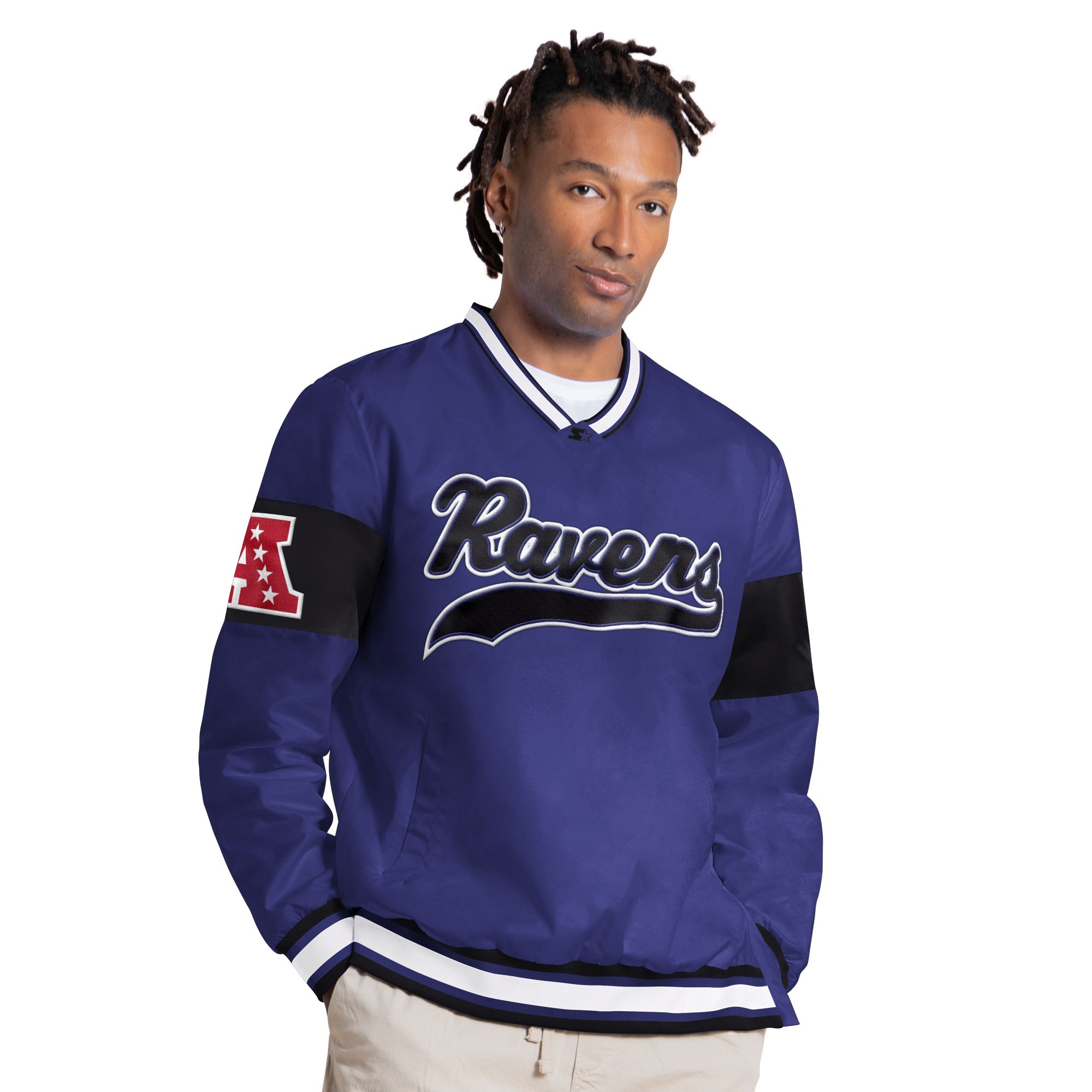 Starter Men's Baltimore Ravens Purple Tailsweep Pullover Jacket