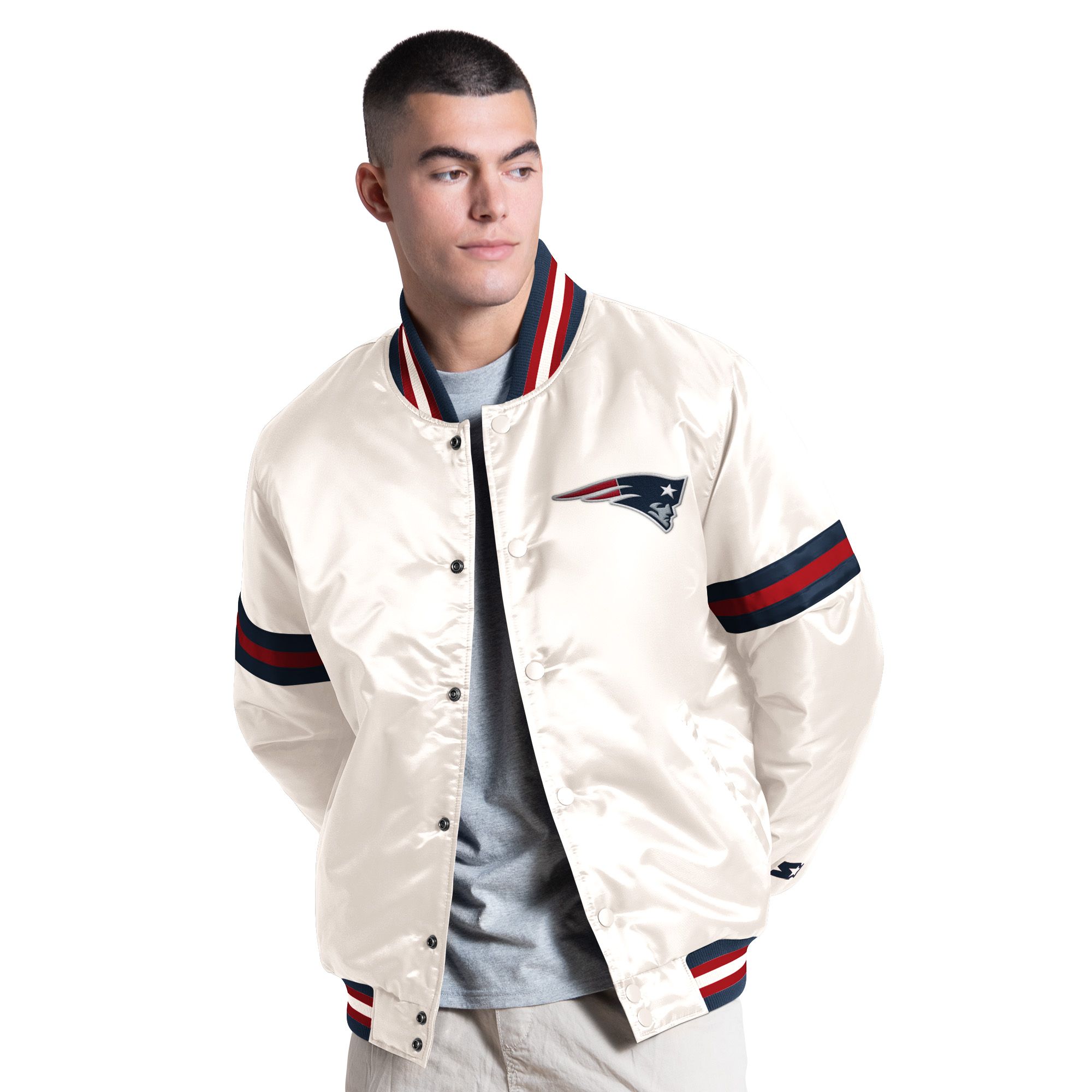 Starter Men's New England Patriots Court Satin Jacket | Dick's