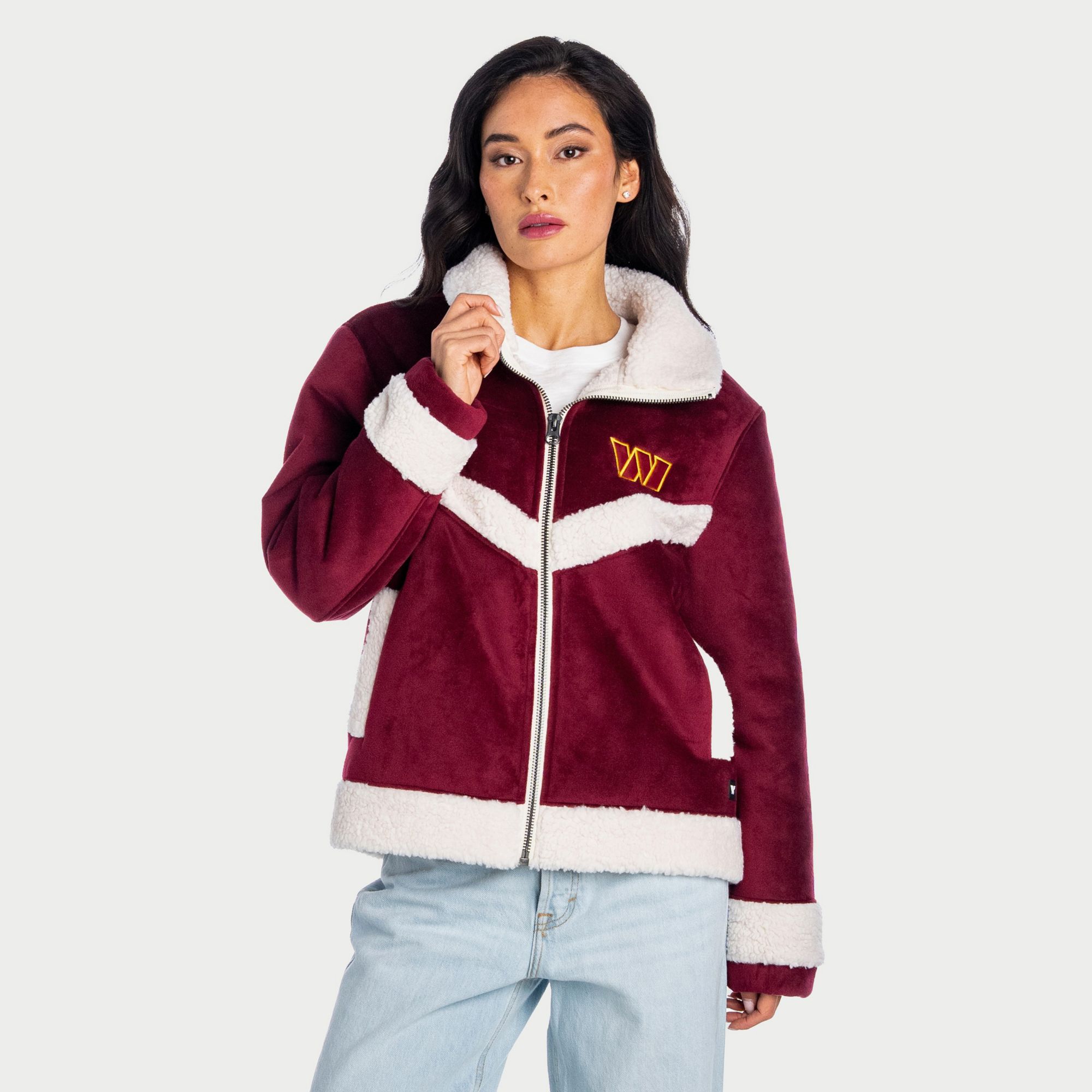 The Wild Collective Women's Washington Commanders Sherpa Full-Zip