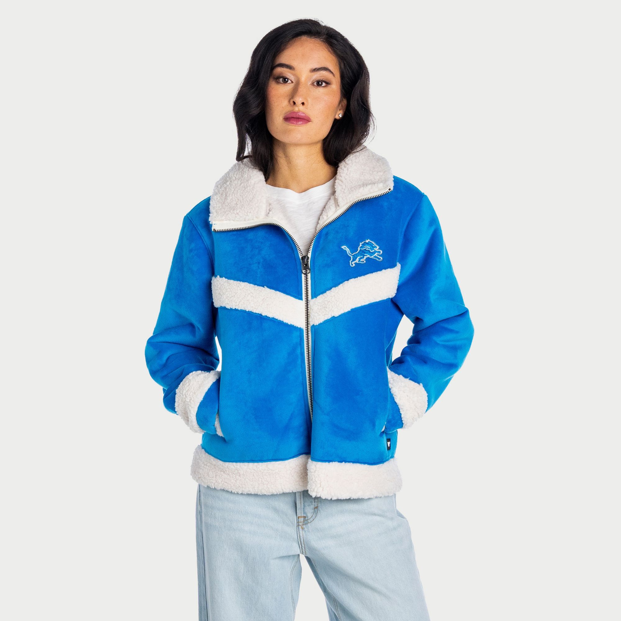 The Wild Collective Women's Detroit Lions Reversible Sherpa Full