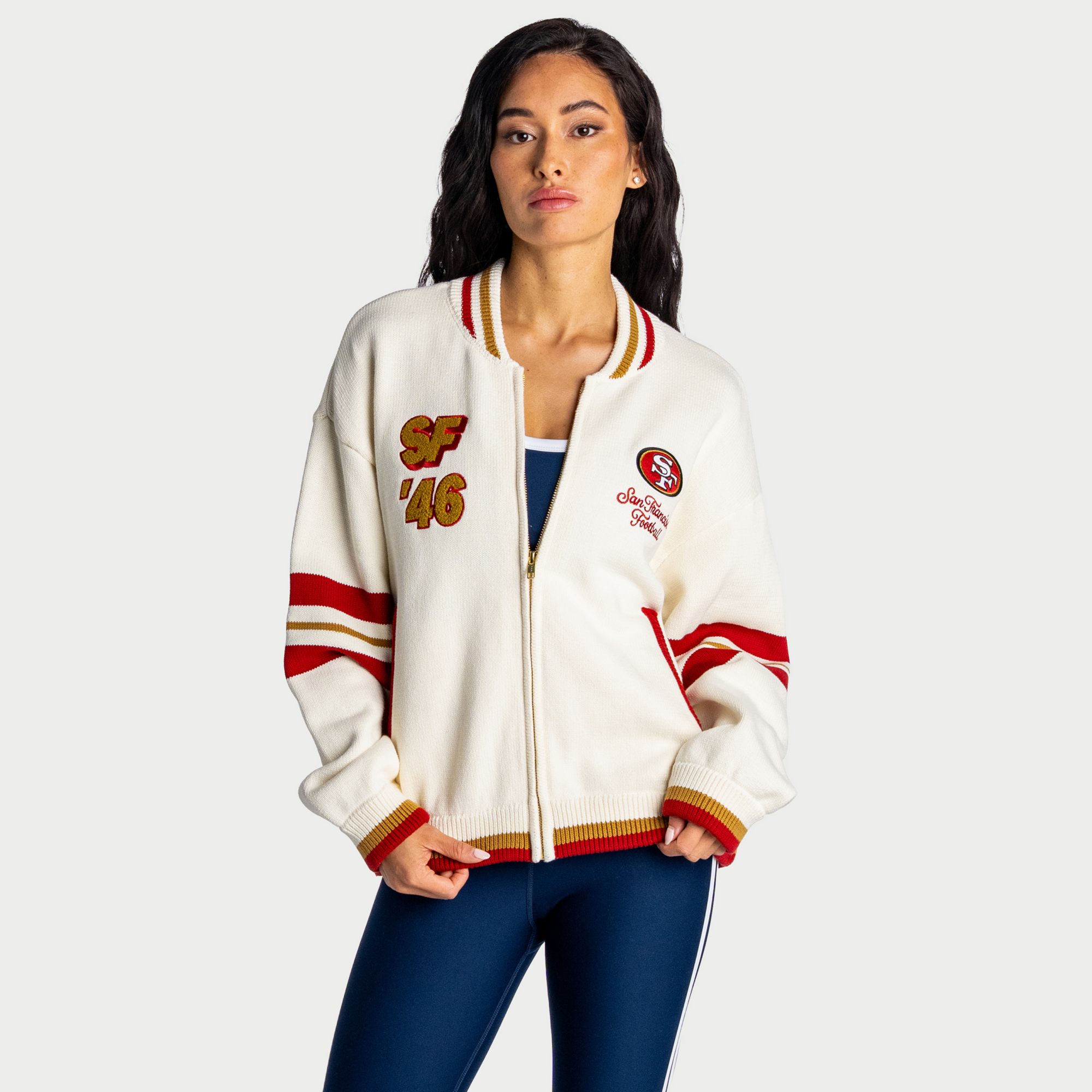 オーダー The Wild Collective Women's San Francisco 49ers Boxy Full-Zip