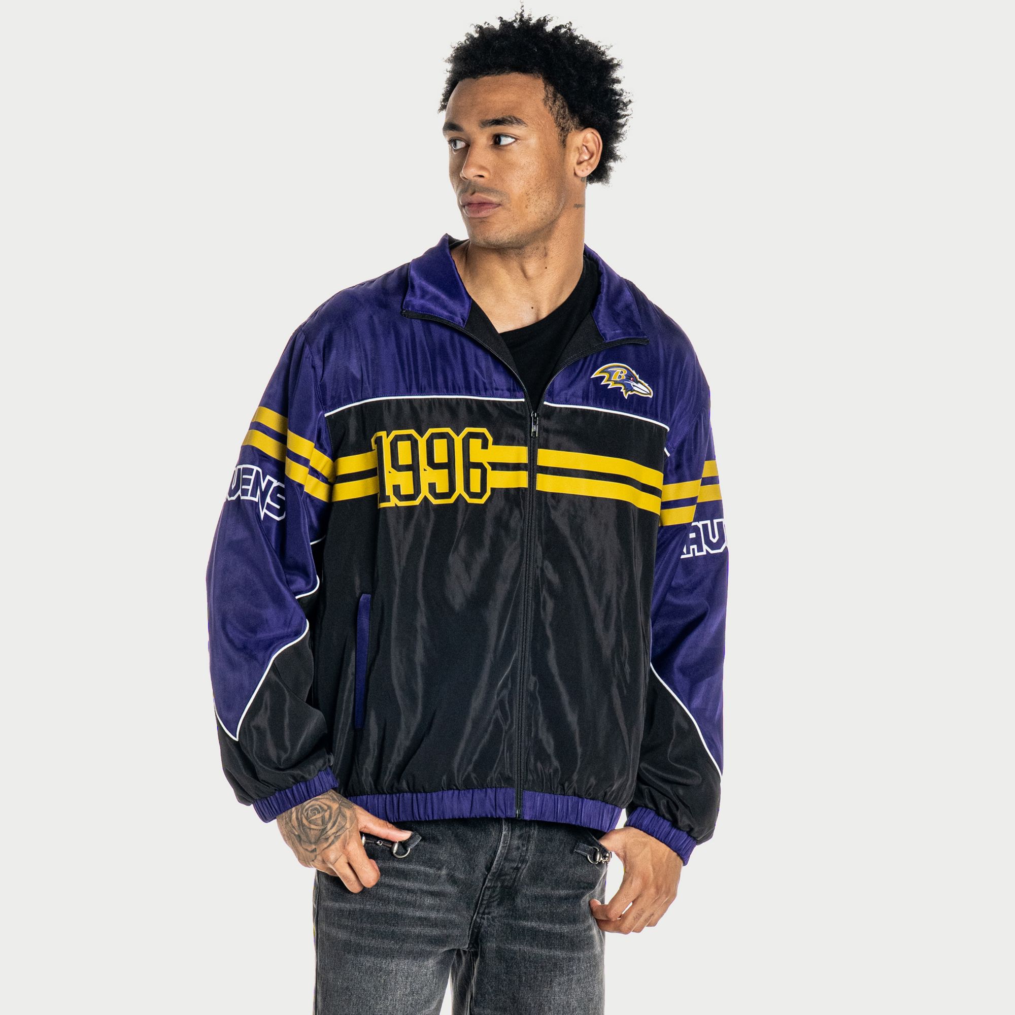 The Wild Collective Women's Baltimore Ravens Oversized Full-Zip
