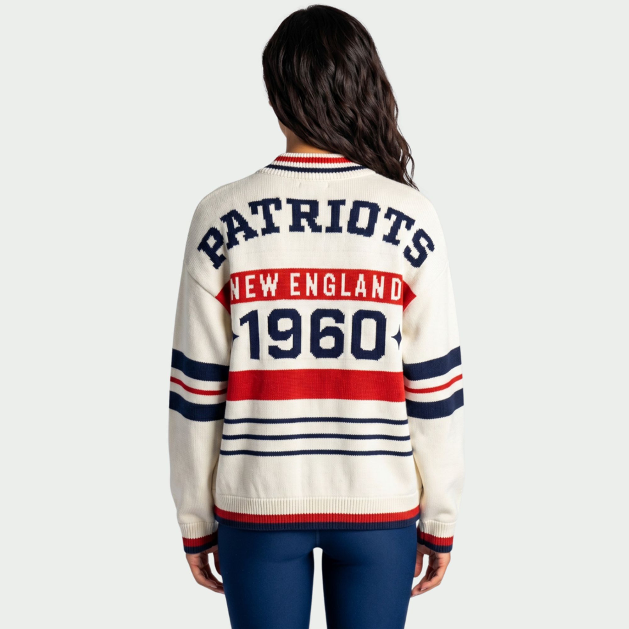 The Wild Collective Women's New England Patriots Boxy Full-Zip
