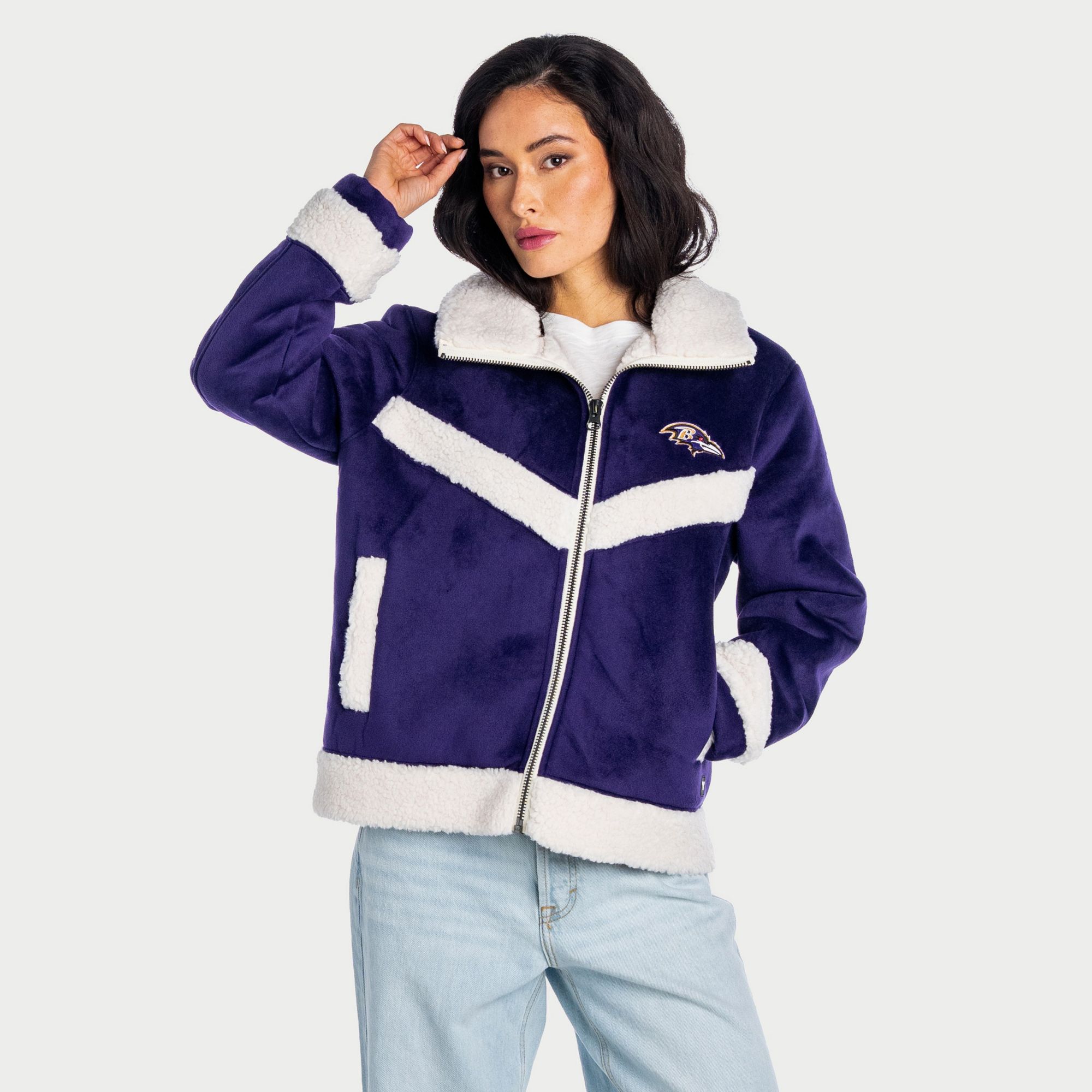 The Wild Collective Women's Baltimore Ravens Reversible Sherpa