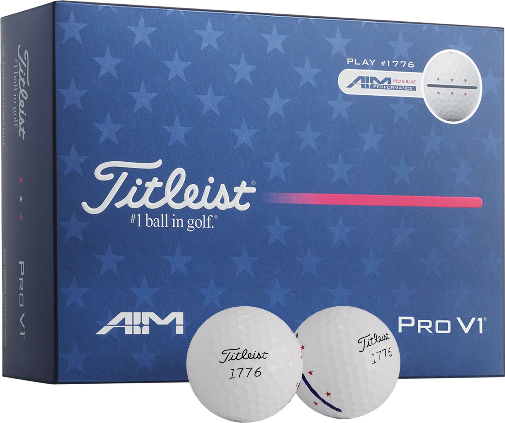 Titleist Pro V1 AIM Red, White, & Blue 1776 | Dick's Sporting Goods