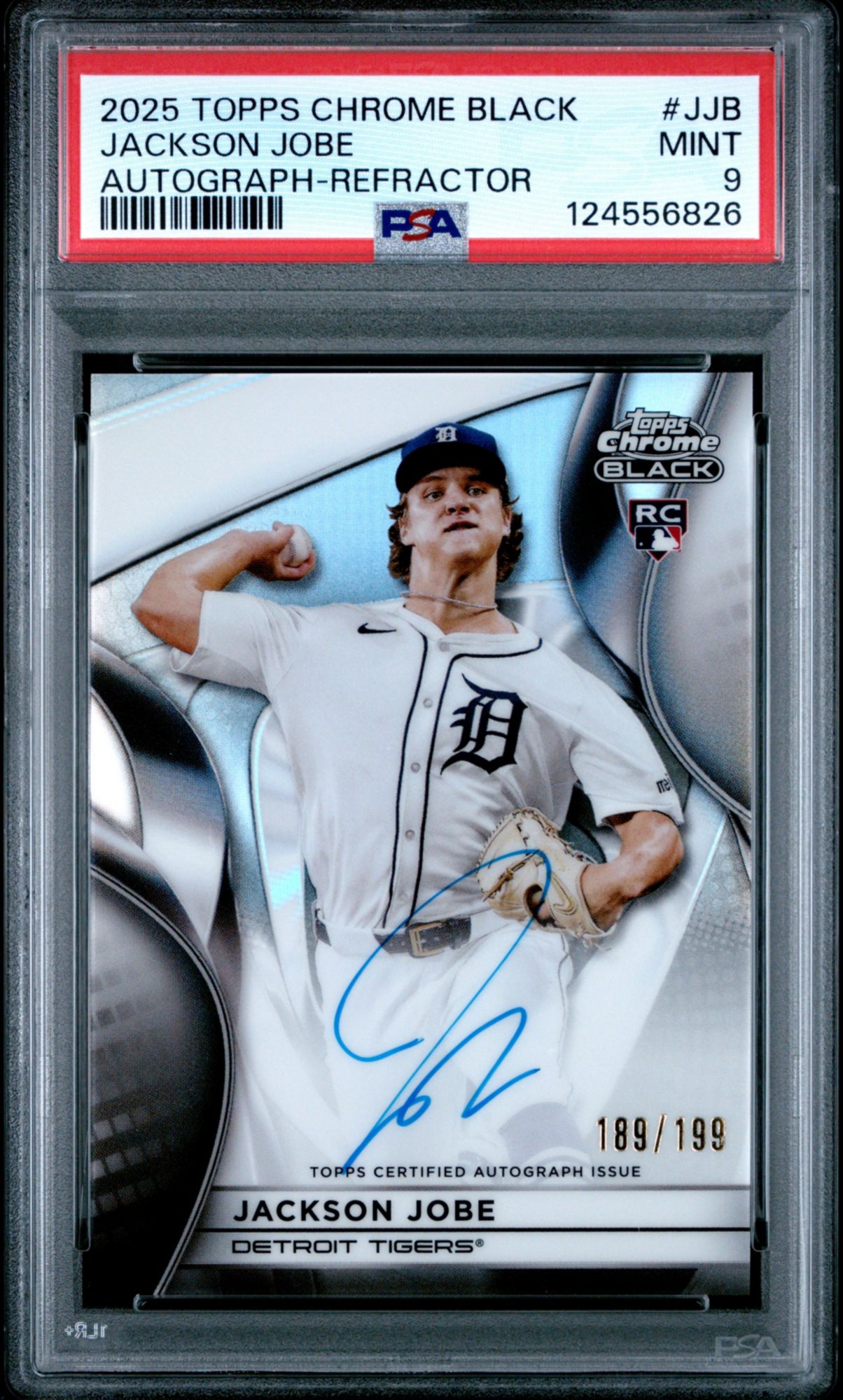 2025 Topps 田中正義 Black Refractor 07/10 2025 Topps Chrome Black Autographs Jjb Jackson Jobe Refractor PSA