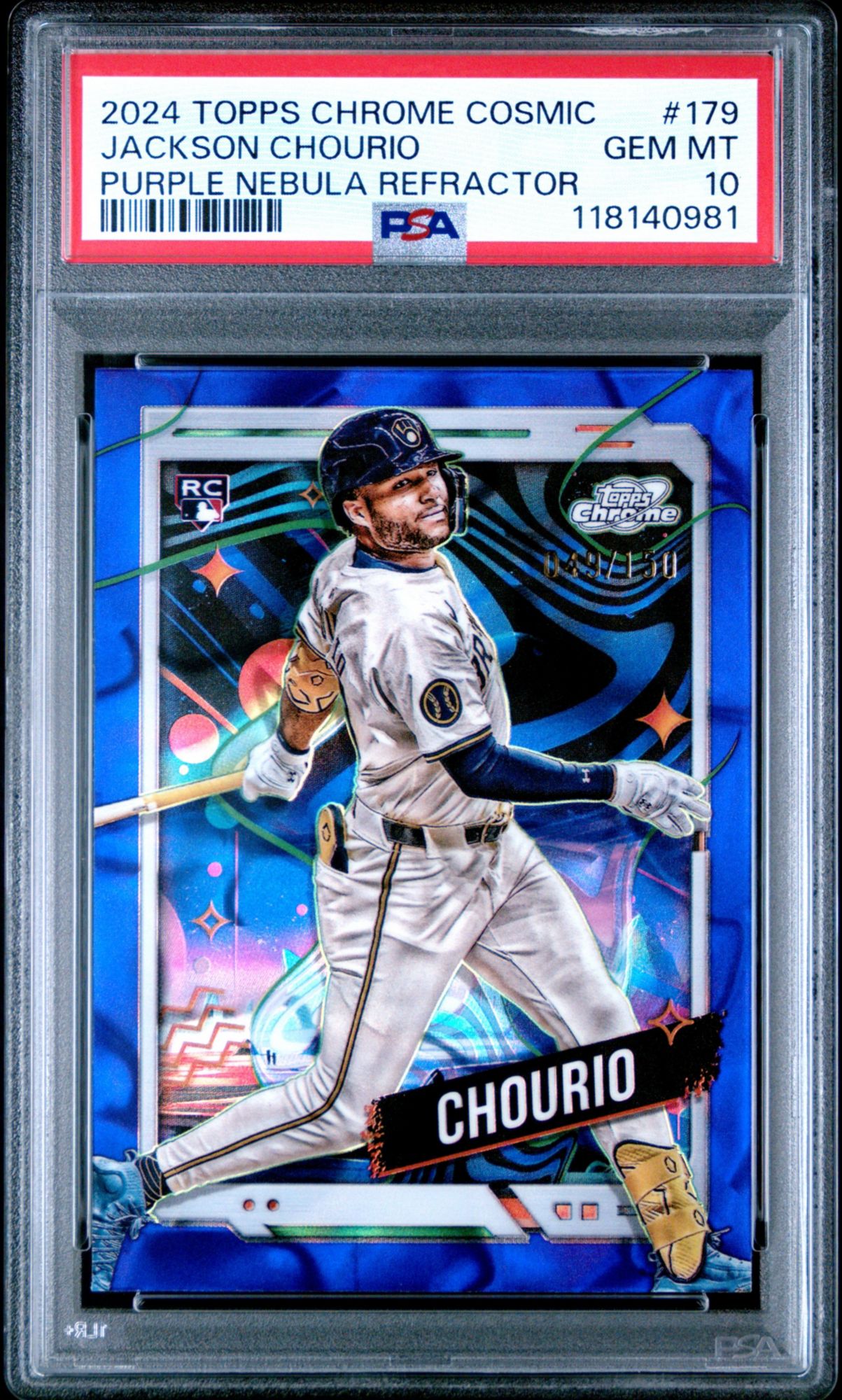 2024 Topps Cosmic Chrome 179 Jackson Chourio Purple Nebula