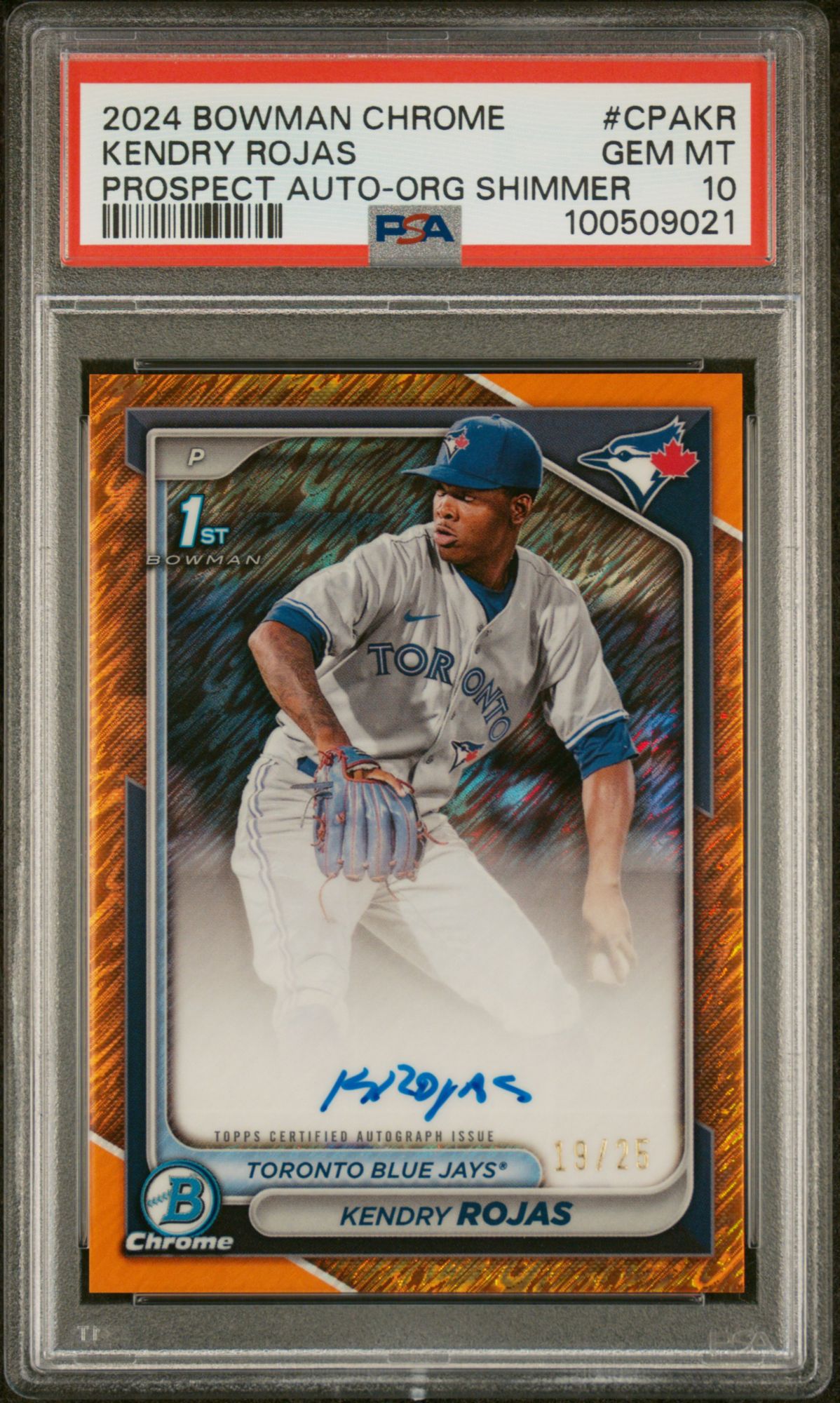 2024 Bowman Chrome Prospect Autographs Cpakr Kendry Rojas Orange