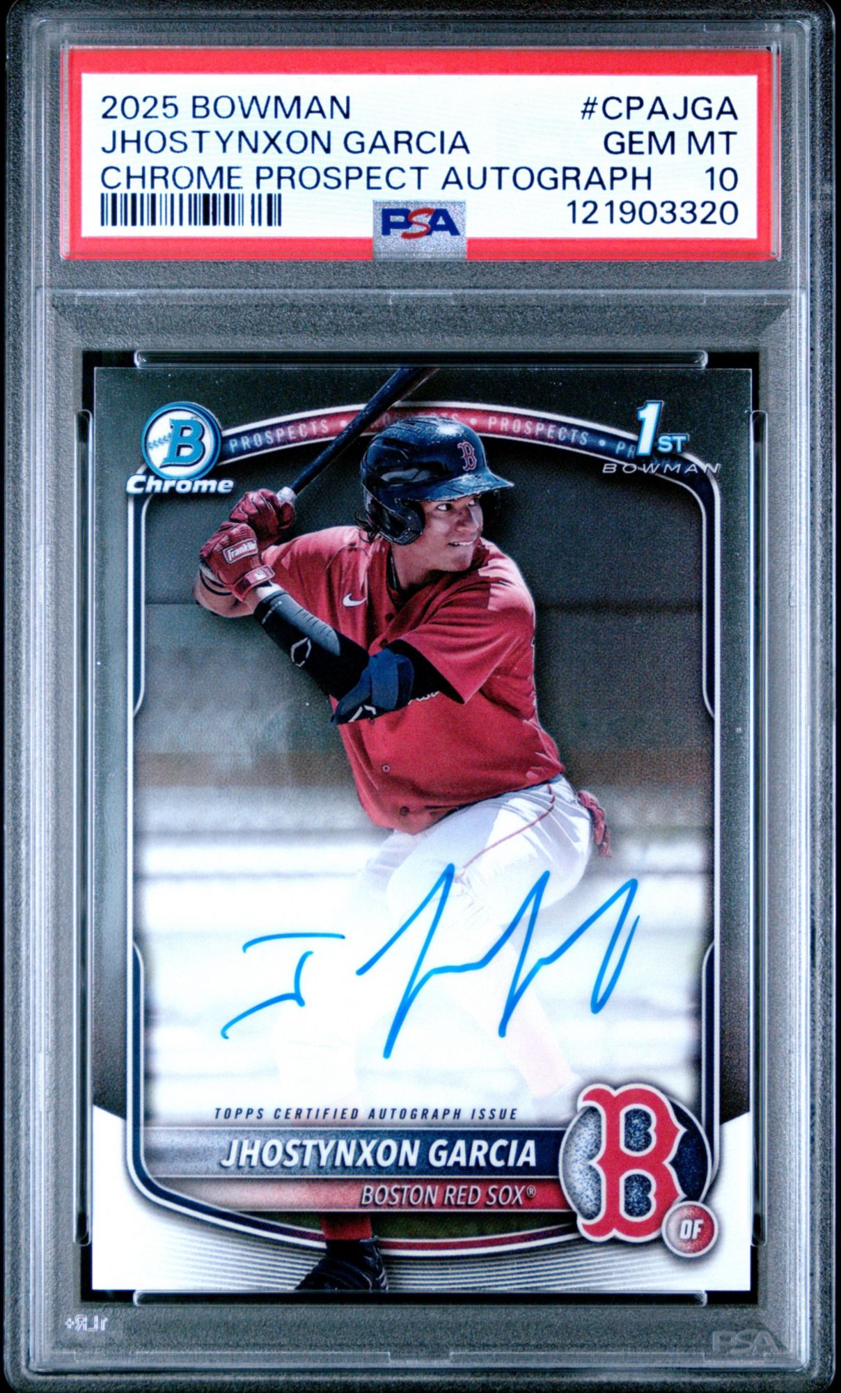 2025 Bowman Chrome Prospect Autographs CPAJGA Jhostynxon Garcia