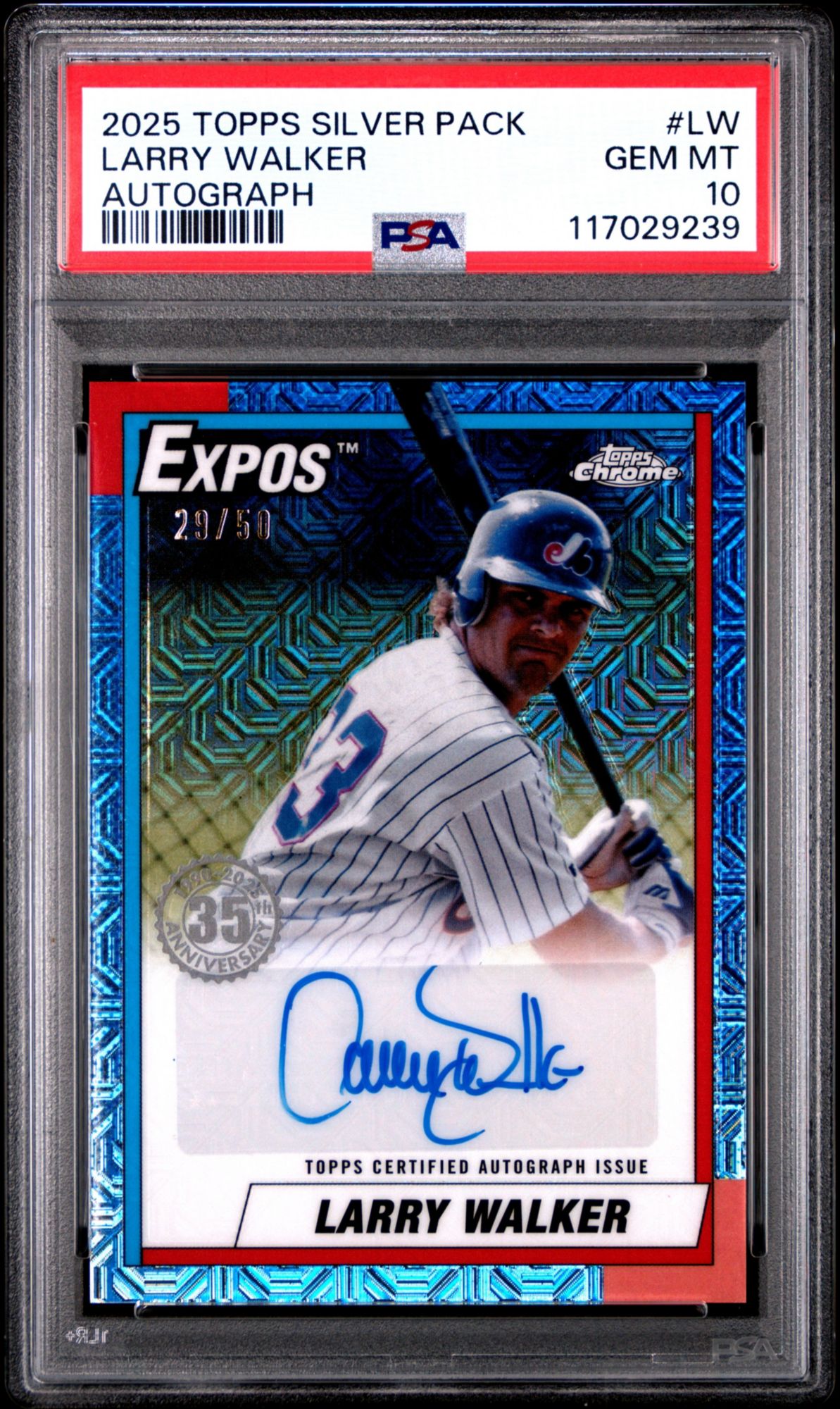 2025 Topps Silver Pack 1990 Chrome Promo Autograph Lw Larry Walker