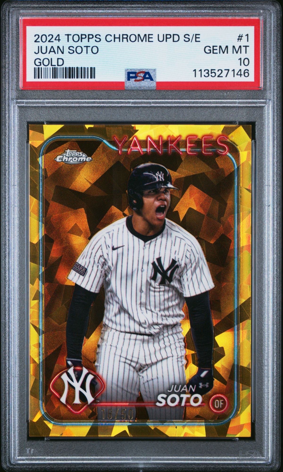 2024 Topps Chrome Sapphire Update Series 1 Juan Soto Gold PSA 10