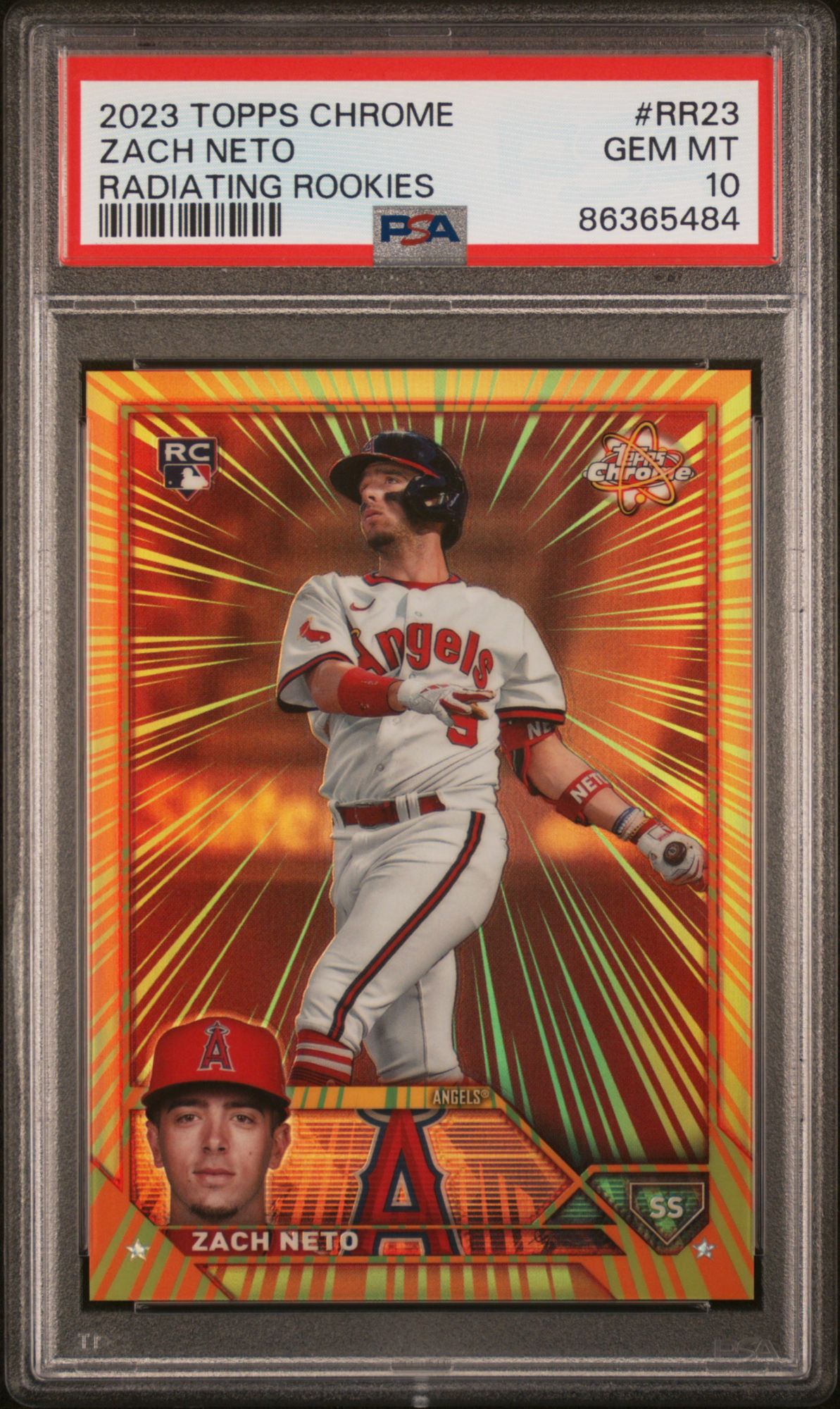 2023 Topps Chrome Radiating Rookies Rr23 Zach Neto Update PSA 10