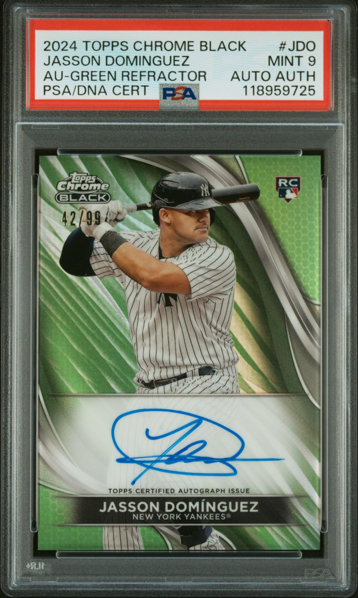 2024 Topps Chrome Black Autographs Jdo Jasson Dominguez Green