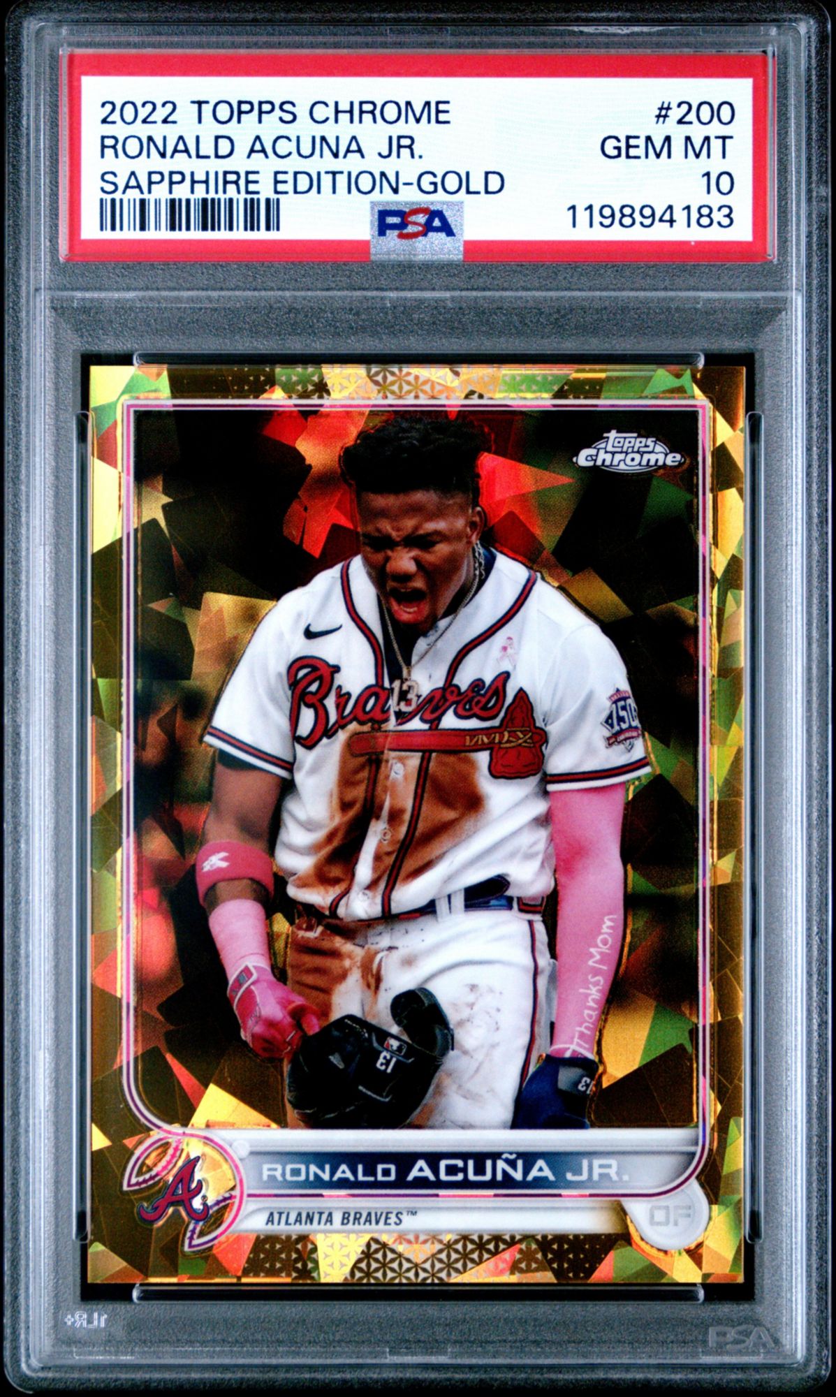 グッドイナフ レア 缶バッジ APE WTAPS テンダーロイン supreme 2022 Topps Chrome Sapphire Edition 200 Ronald Acuna Jr. Gold PSA