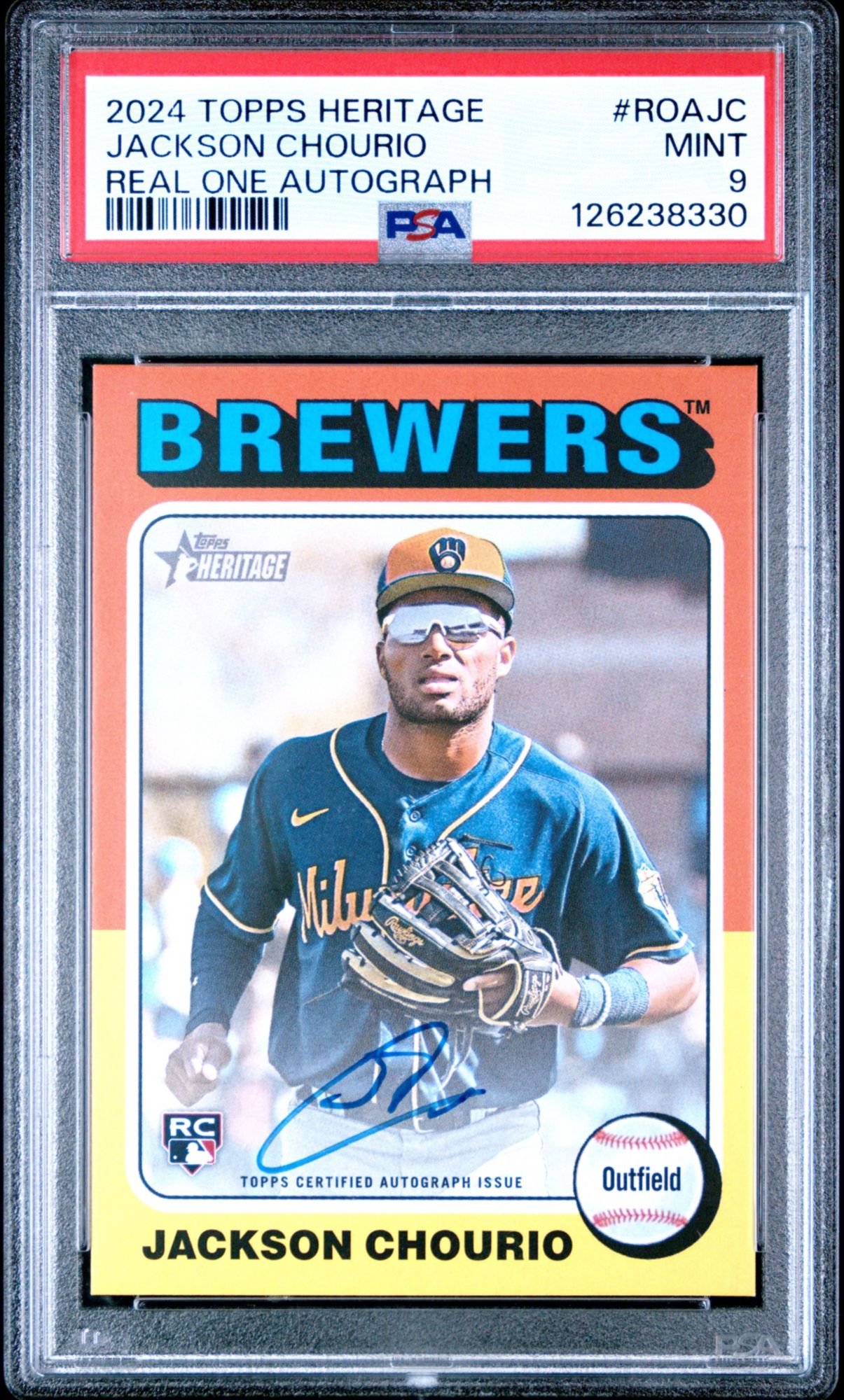 フォーリンココナッツ　ロードサイン 2024 Topps Heritage Real One Autographs Roajc Jackson Chourio PSA