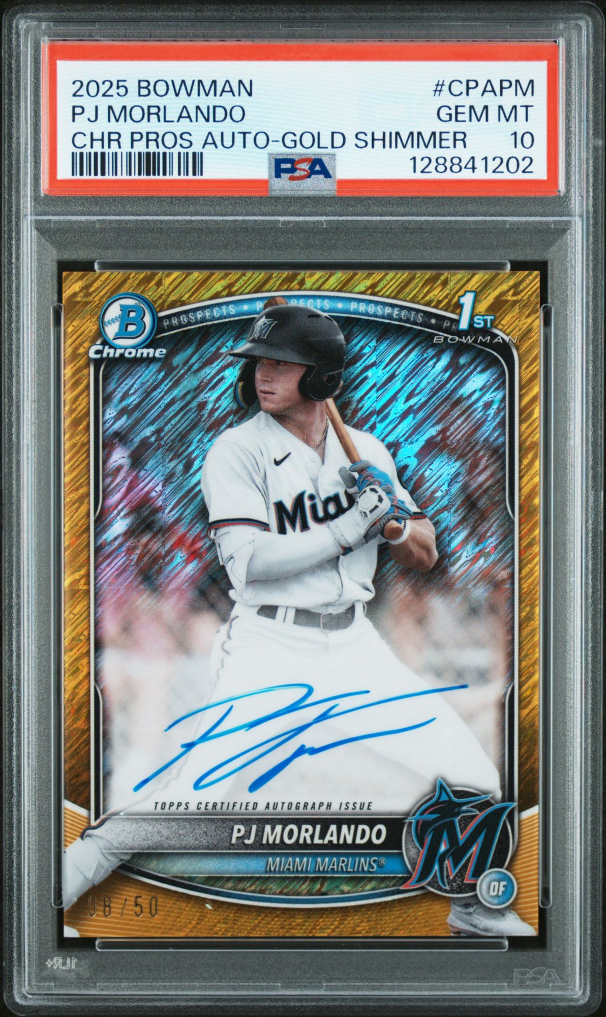 2025 Bowman Chrome Prospect Autographs CPAPM PJ Morlando Gold