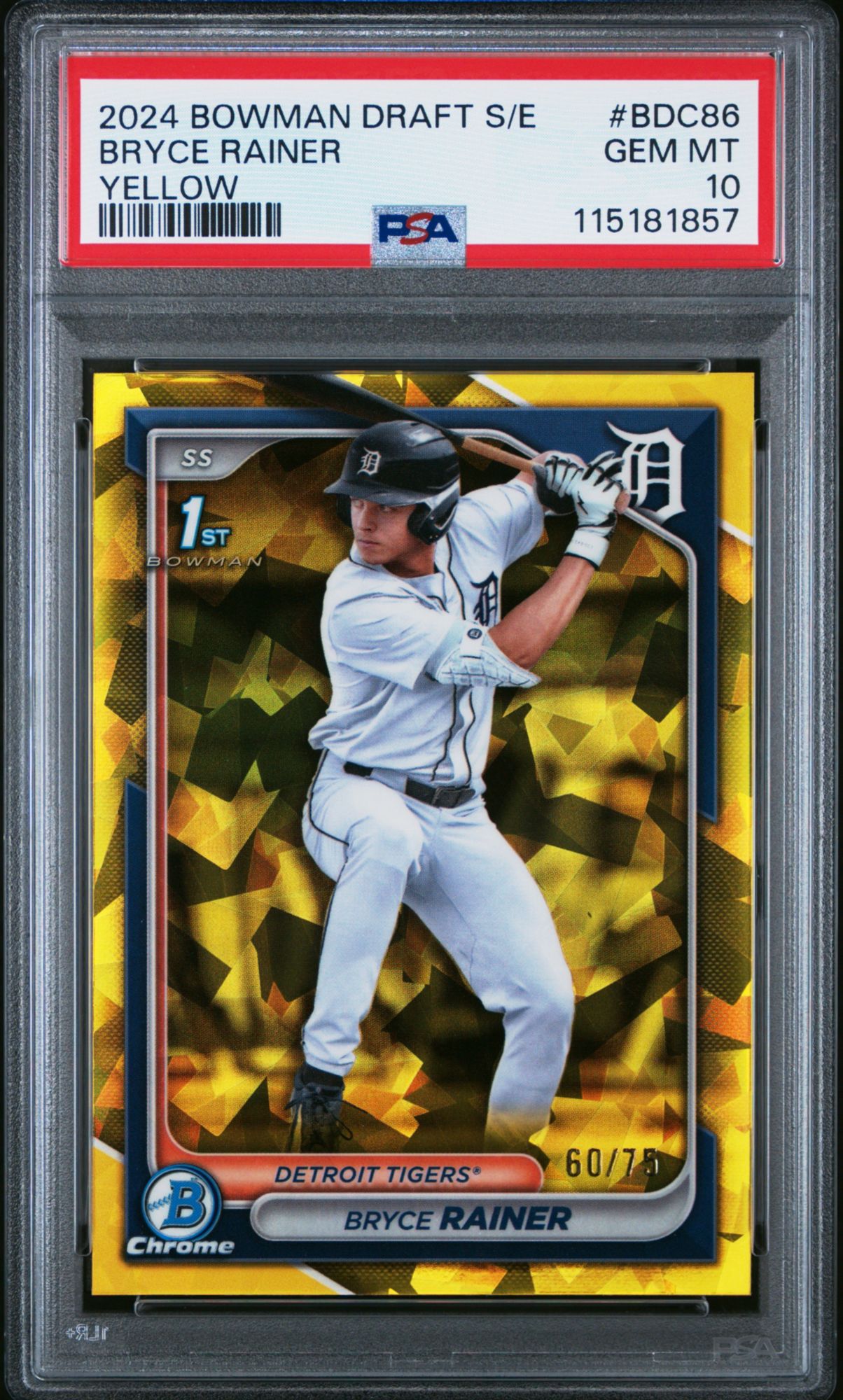 その他 BRYCE ELDER BOWMAN 1ST GOLD WAVE PSA10 2024 Bowman Draft Sapphire Edition Bdc86 Bryce Rainer Yellow PSA