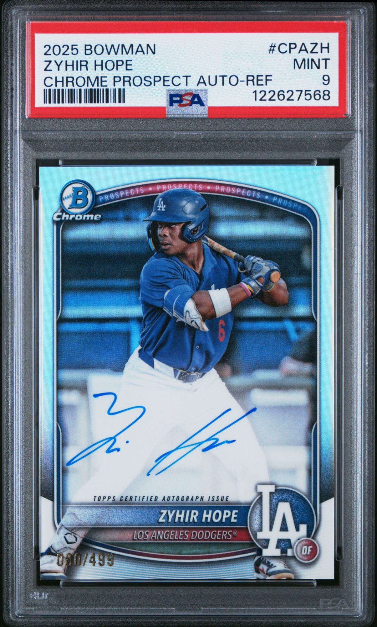 2025 Bowman Chrome Prospect Autographs CPAZH Zyhir Hope Refractor