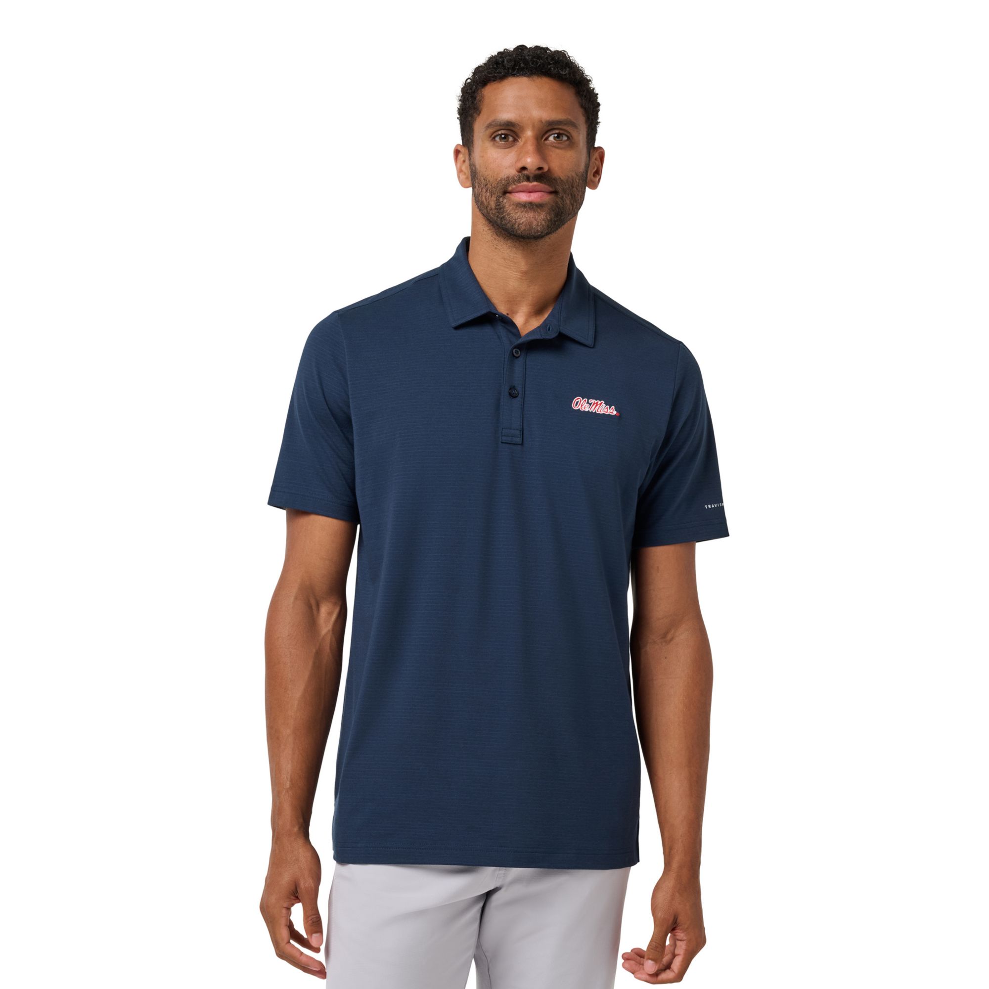 TravisMathew Men's Ole Miss Rebels Navy Halftime Show Heater Polo