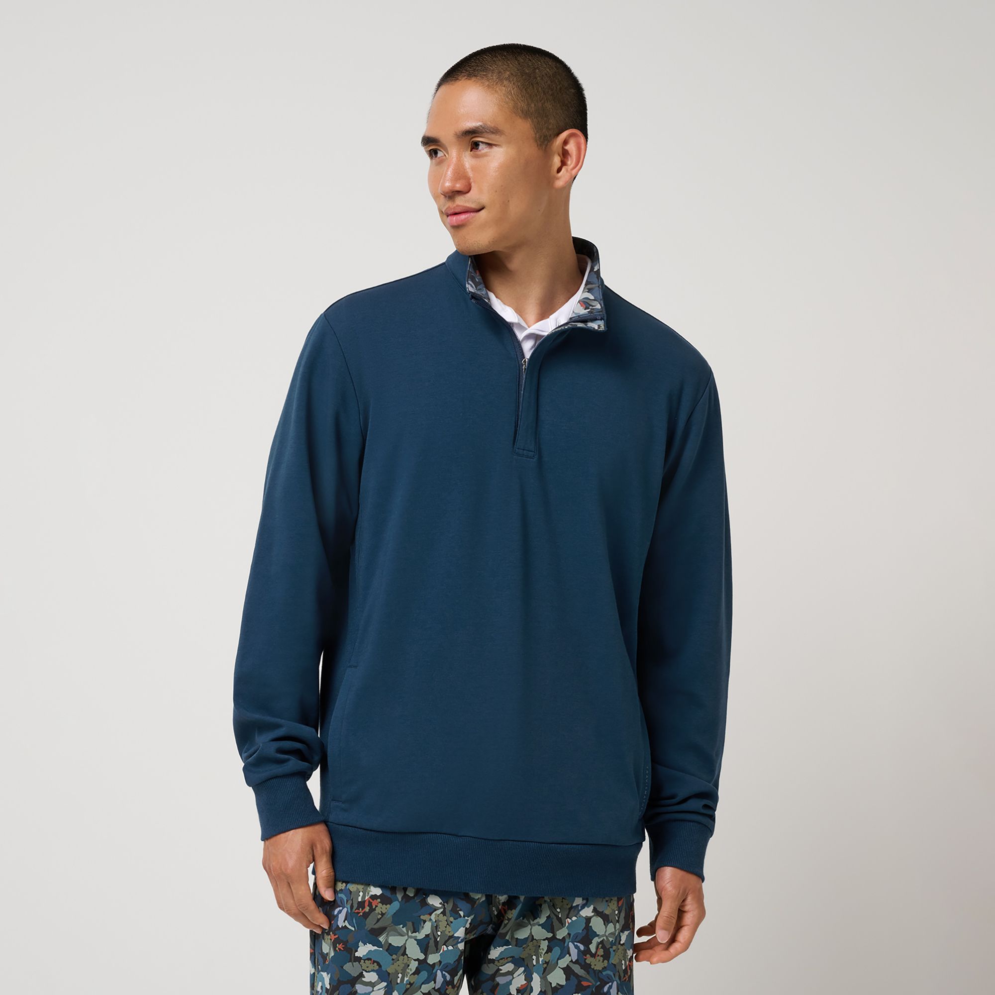 TravisMathew X Liberty London Men's Cloud ¼ Zip Camo Flower
