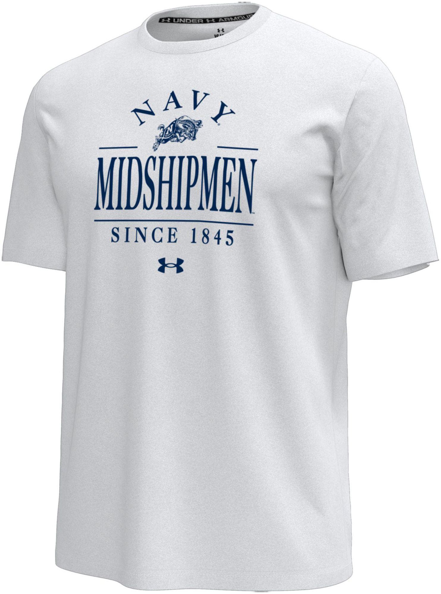 Under Armour Men's Navy Midshipmen White Icon T-Shirt | Dick's