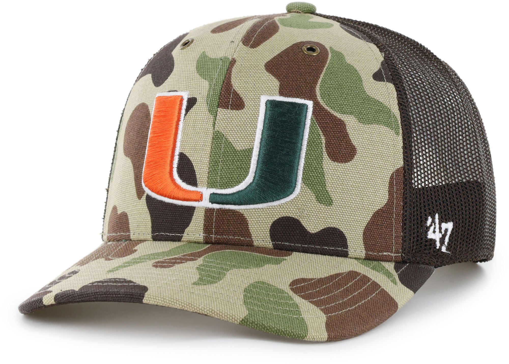 Carhartt x '47 Adult Miami Hurricanes Duck Camo Adjustable Trucker