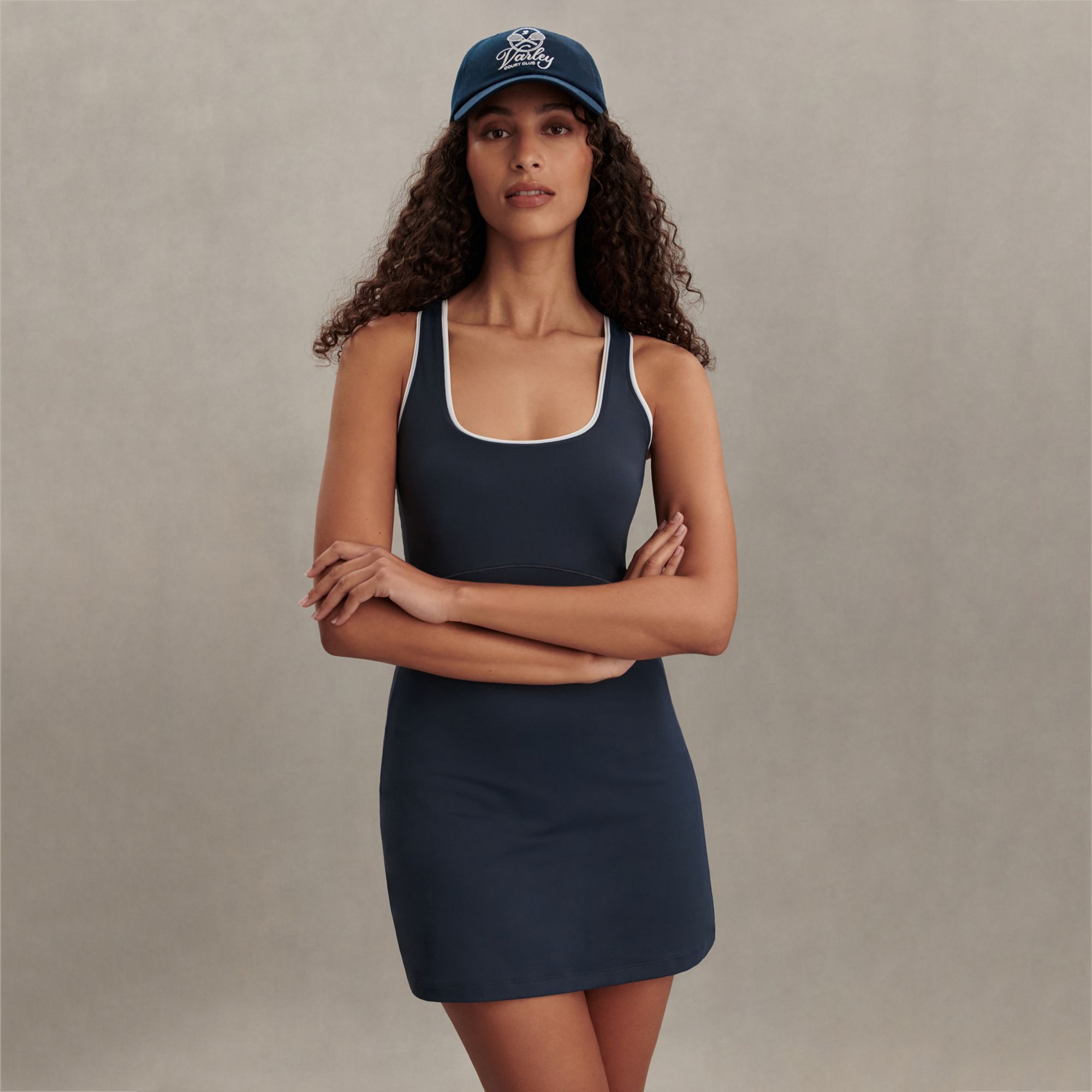 varley dress Valentina Court 33 Inch Blue Nights  Machine wash on gentle cycle in cool water Elba Tank Mini Dress in