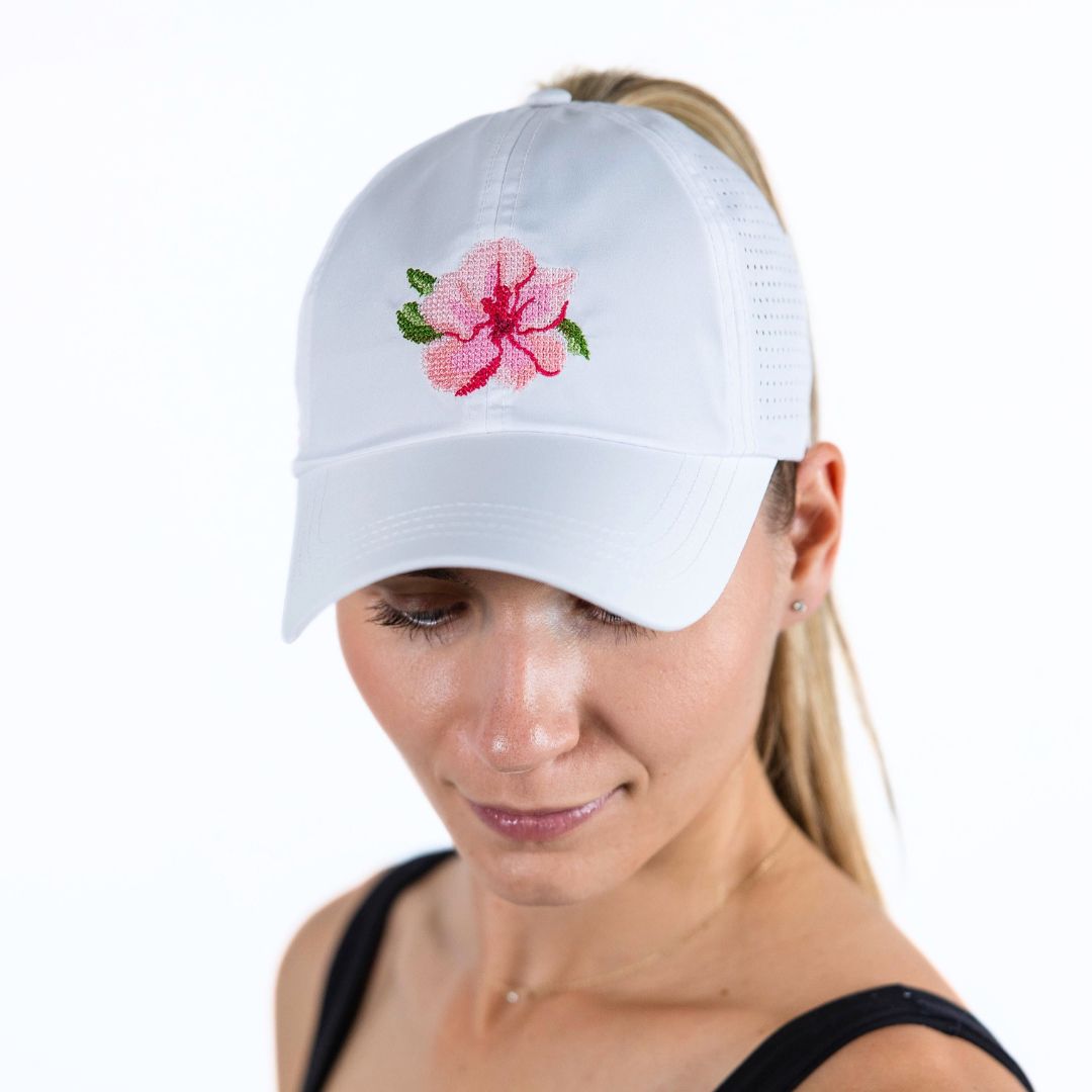 Paloma cap 平大路えみ VimHue Women's White Azalea Cross Stitch Sun Goddess Golf Hat