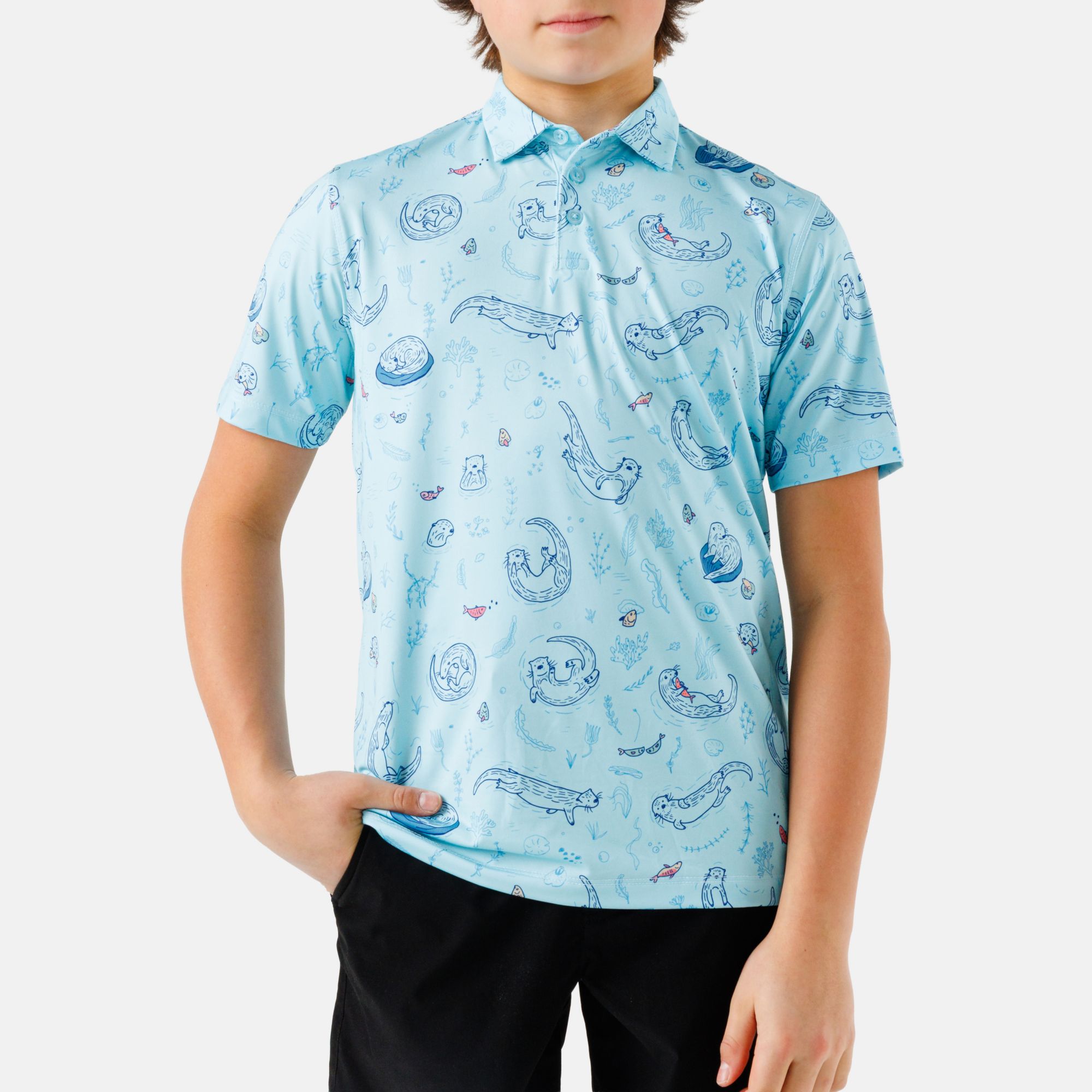 Waggle Boys' Otter Nonsense Golf Polo | Dick's Sporting Goods