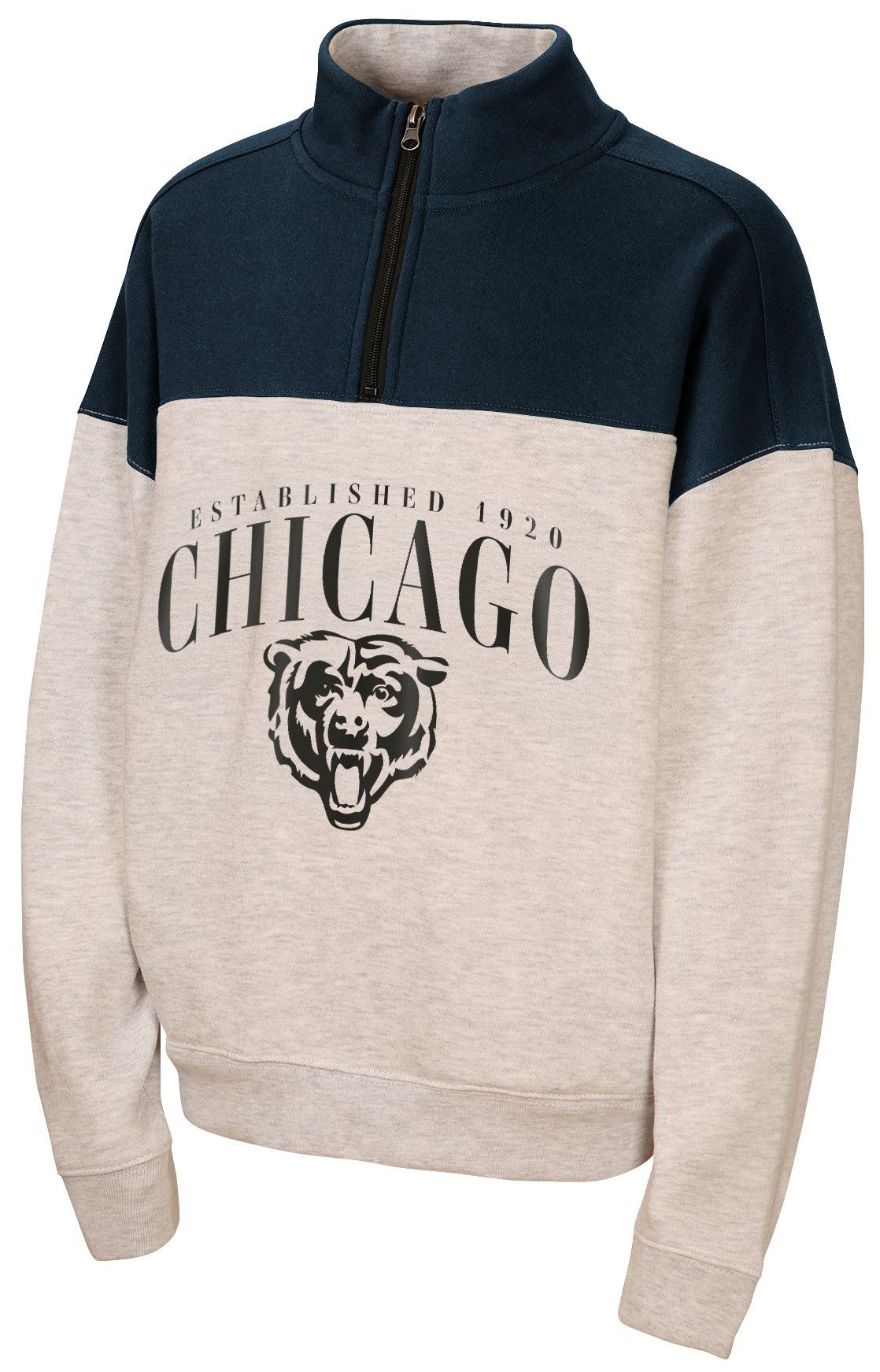 CHICAGO Bears セーター WEAR by Erin Andrews Girls' Chicago Bears Grey Blitz 1/2 Zip