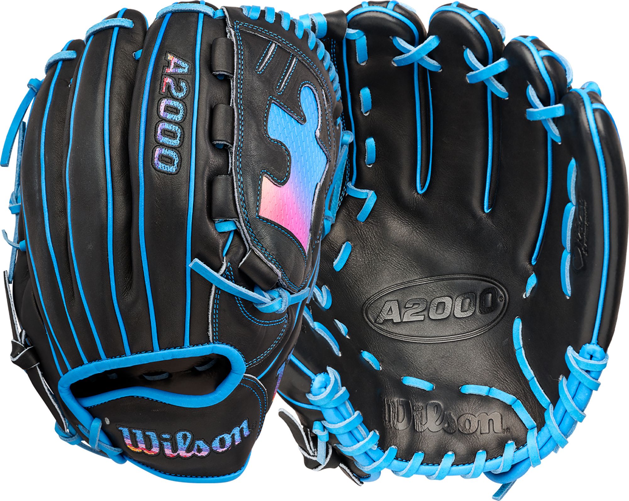 Wilson A2000 軟式グローブ ブラック/水色
